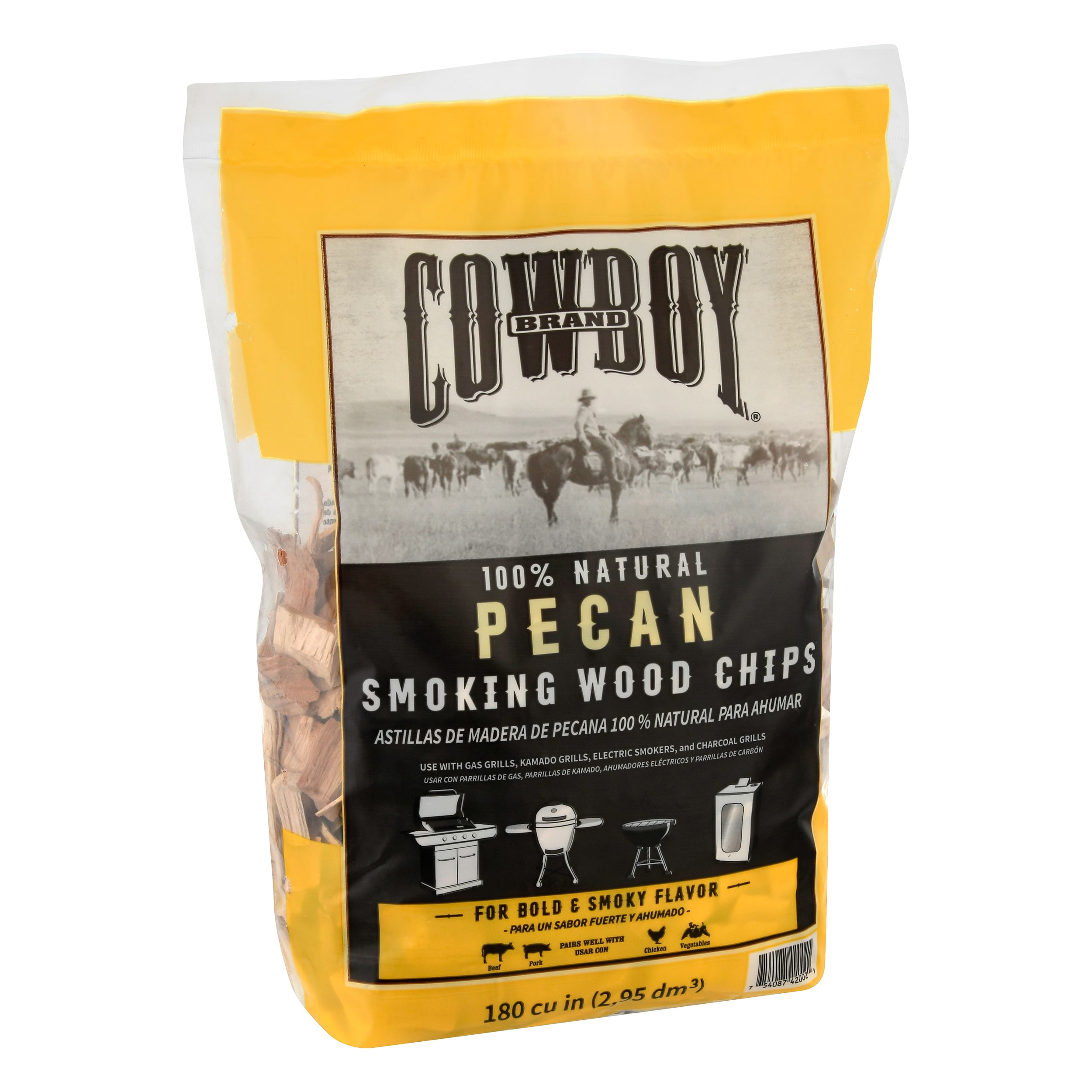 Cowboy Charcoal Pecan 180 Cubic inch(es) Wood chips