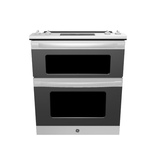 GE 30-in Glass Top 5 burners 4.4-cu ft / 2.2-cu ft Air Fry Convection Oven Slide-In Double Oven Electric Range ( Stainless Steel )