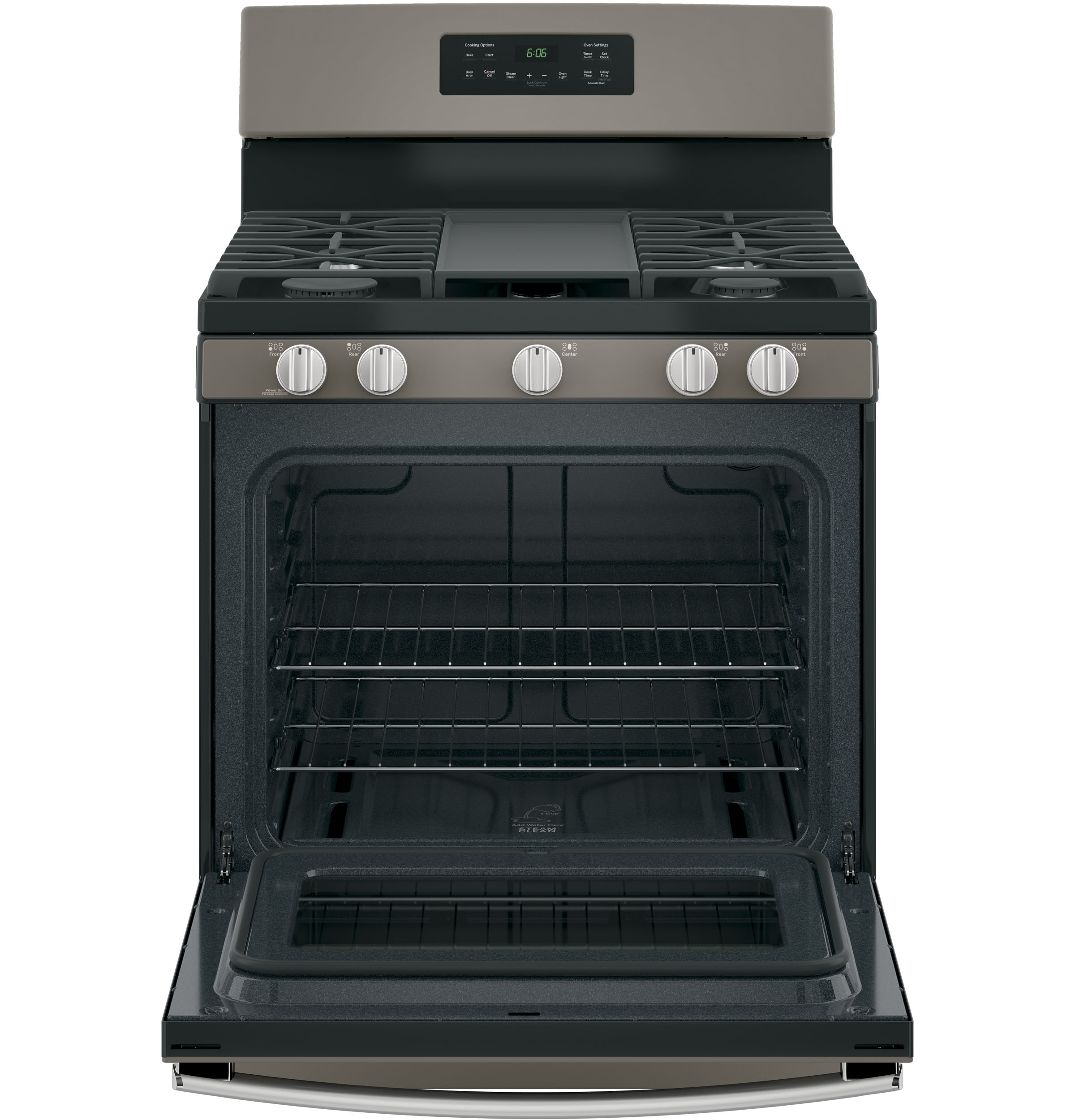 GE 30-in 5 burners 5-cu ft Freestanding Natural Gas Range ( Slate )