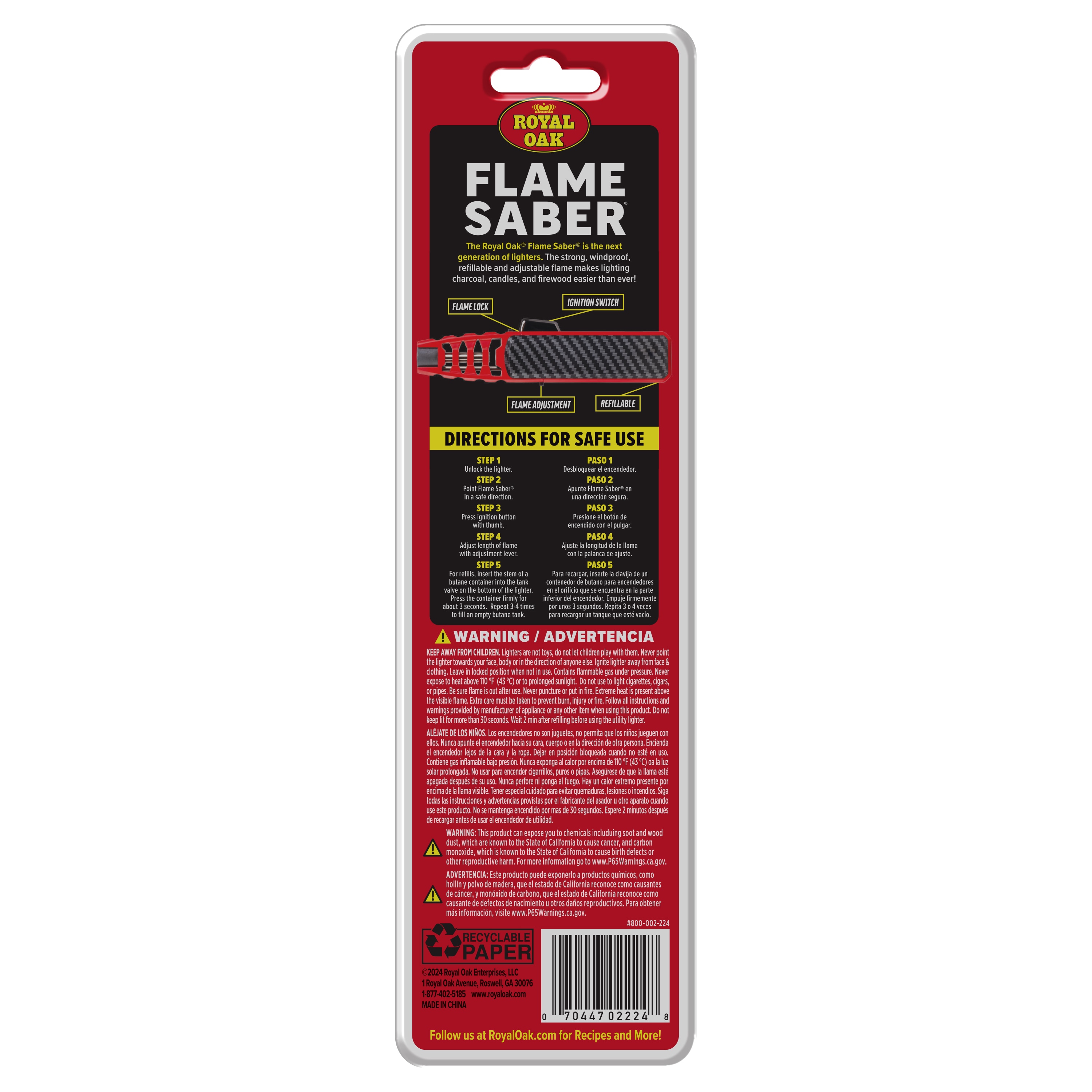 Royal Oak Flame Saber 1 Count Lighter