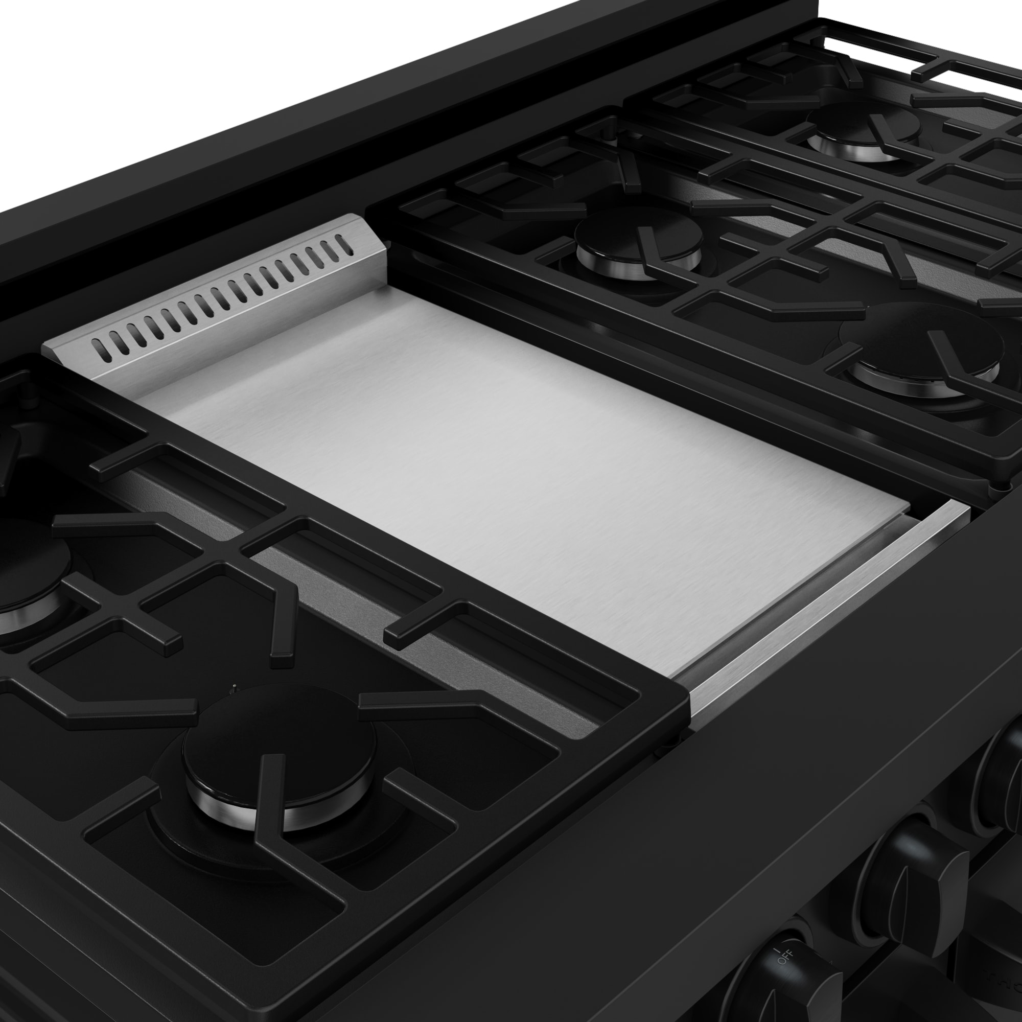 Thor Kitchen Gordon Ramsay Series 48-in 7 burners 4.6-cu ft / 2.2-cu ft Convection Oven Freestanding Double Oven Gas Range ( Matte Black )