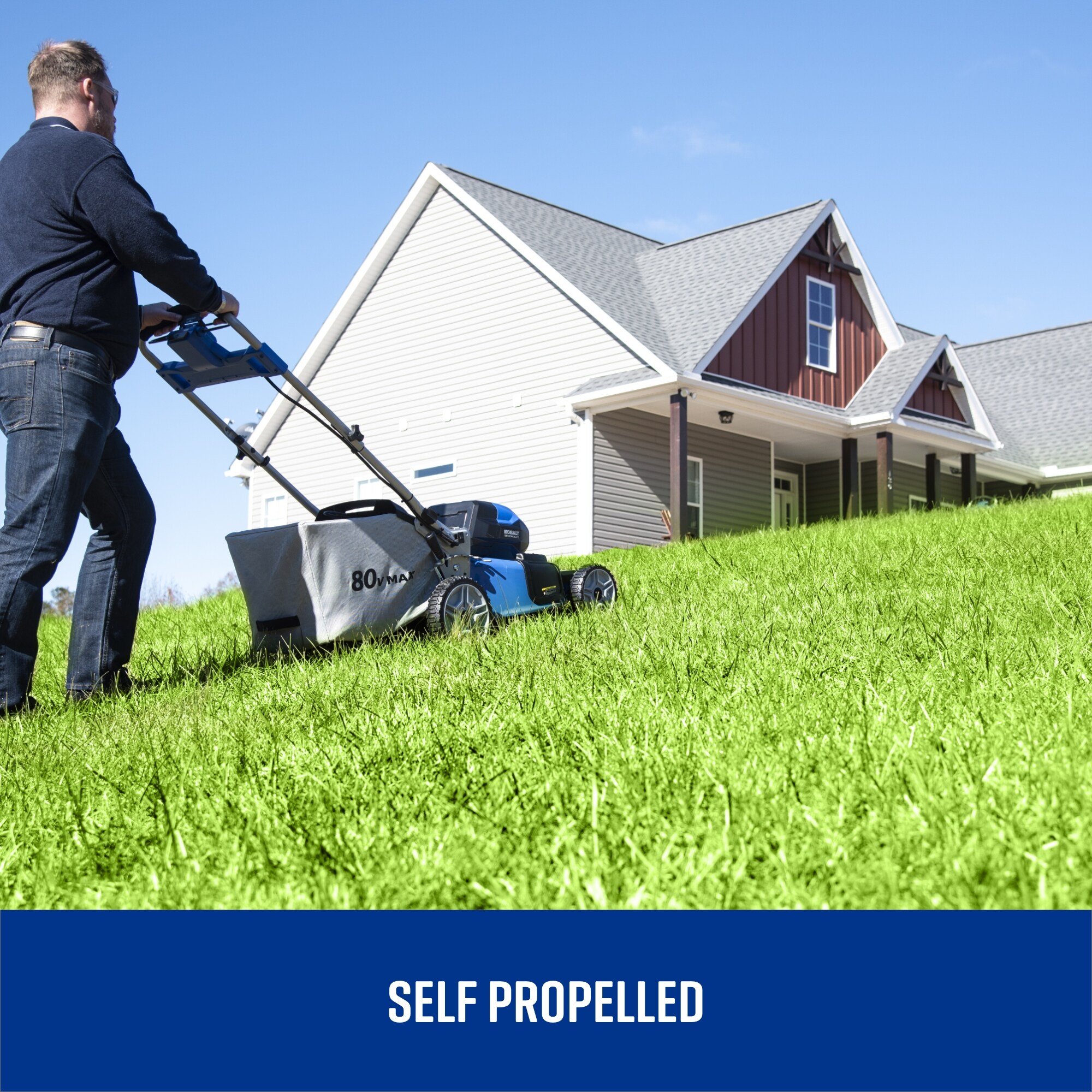 Kobalt 80-Volt 21-in Self-propelled Battery Lawn Mower, (1) 4 Ah and (1) 5 Ah Batteries Included