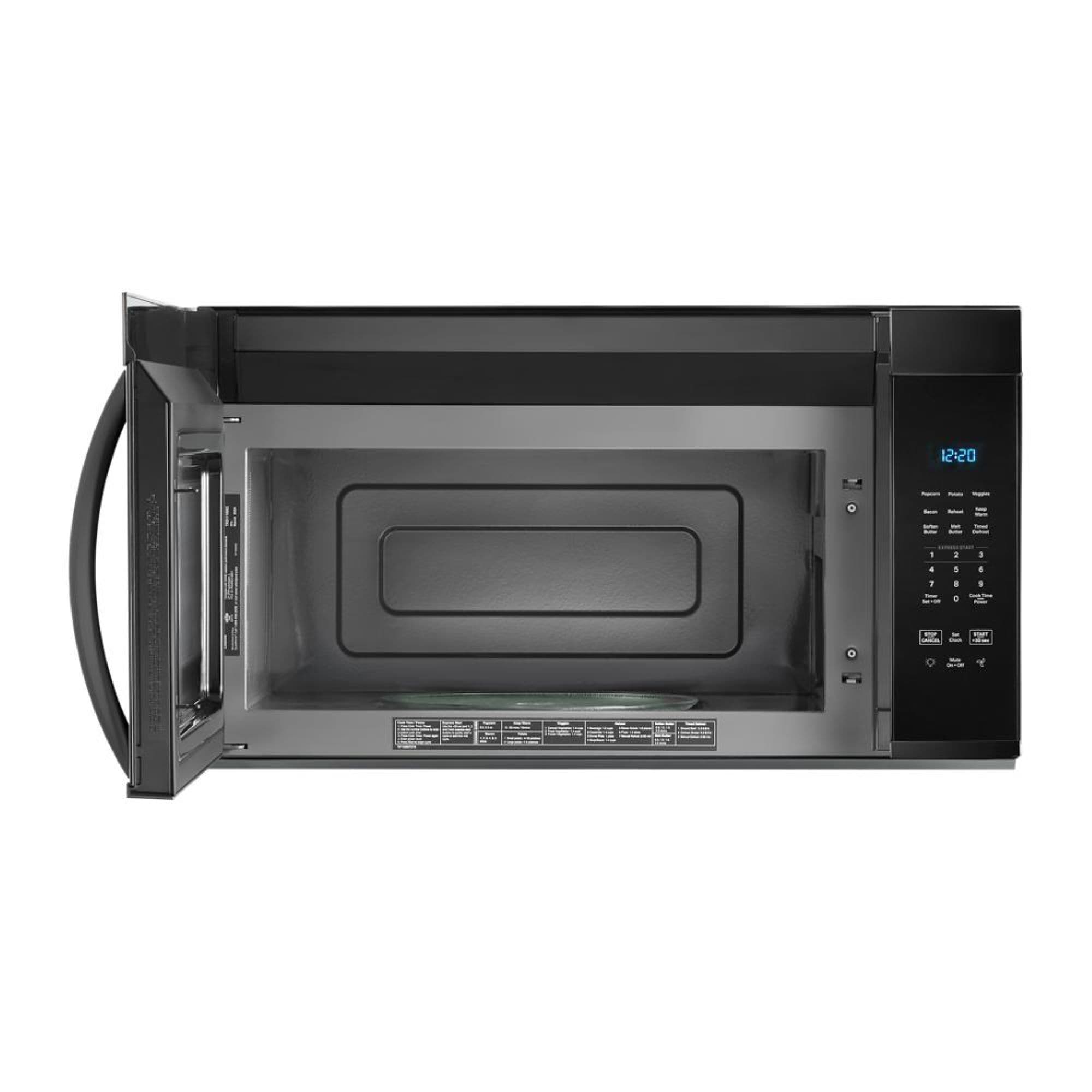 Whirlpool 1 7 cu ft 1000 Watt 29 87 in Over the Range Microwave Black