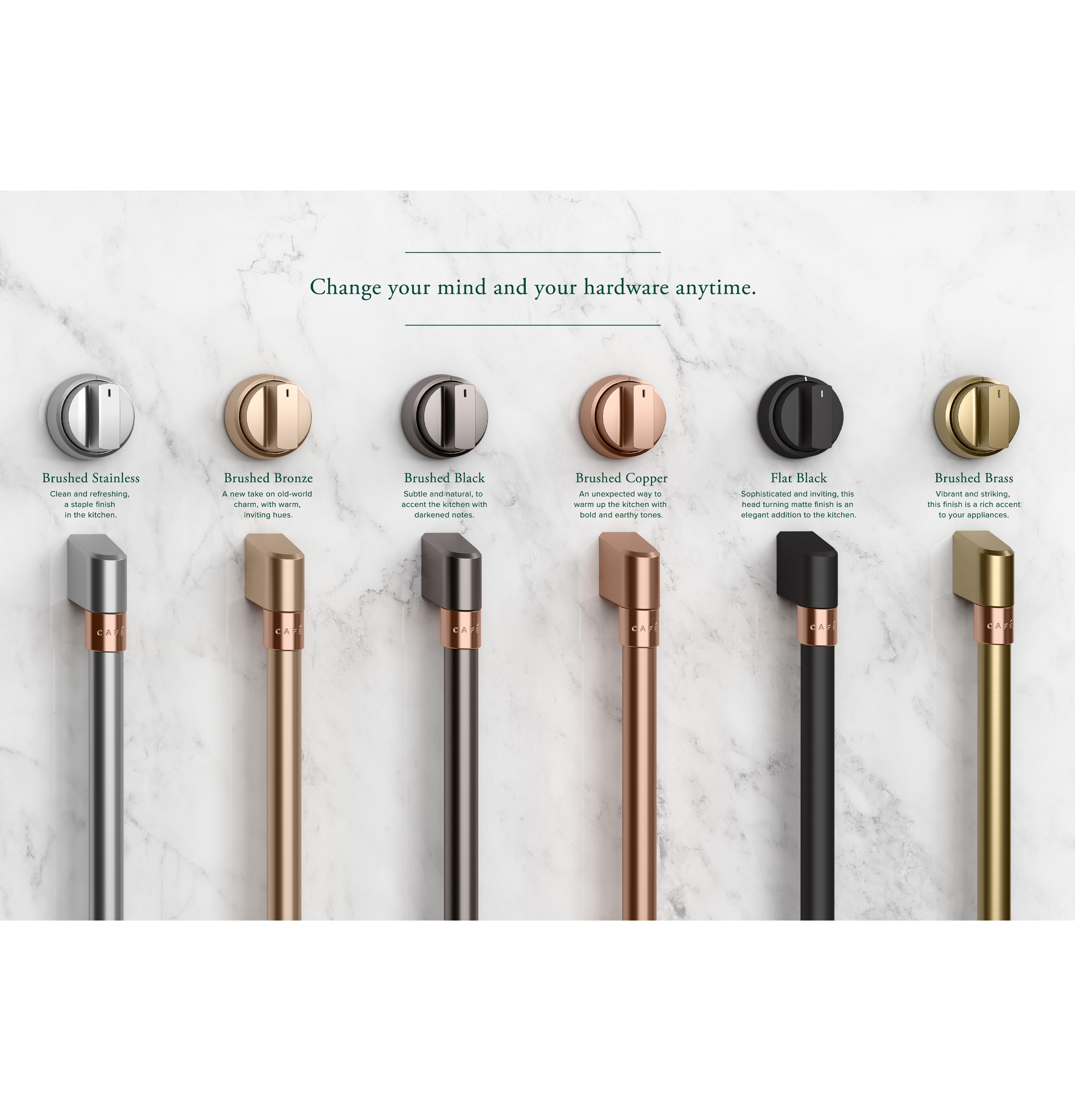 Cafe 48-in Gas range Handle and knob kit ( Brushed Copper )