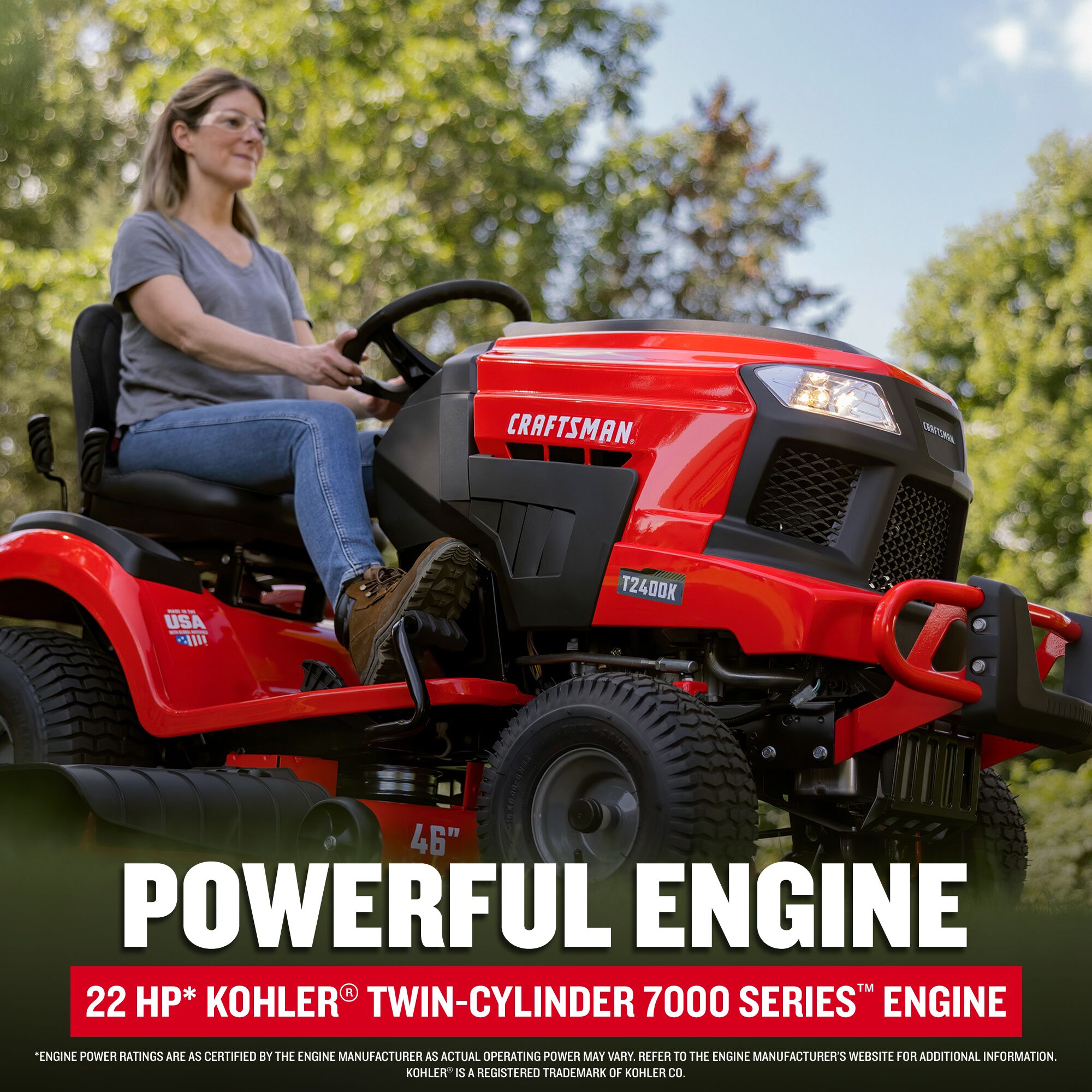 CRAFTSMAN T2400K Turn Tight 46-in 22 -HP V-twin Gas Riding lawn mower