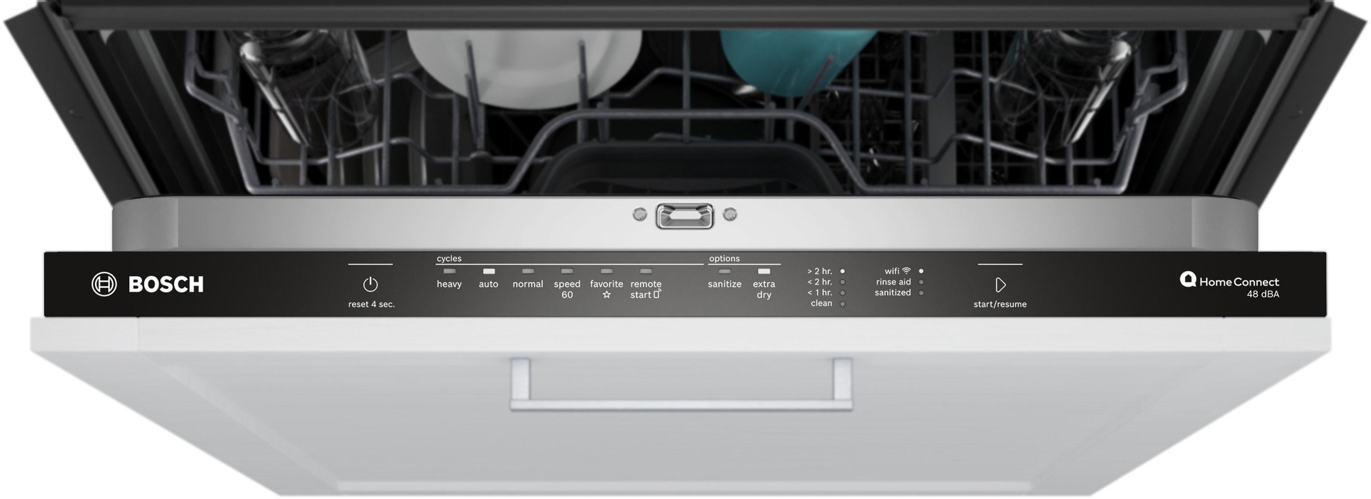 Bosch 100 Series 24 in Top Control Built in Dishwasher Custom Panel Ready ENERGY STAR 48 Decibel Very Quiet Sound Level