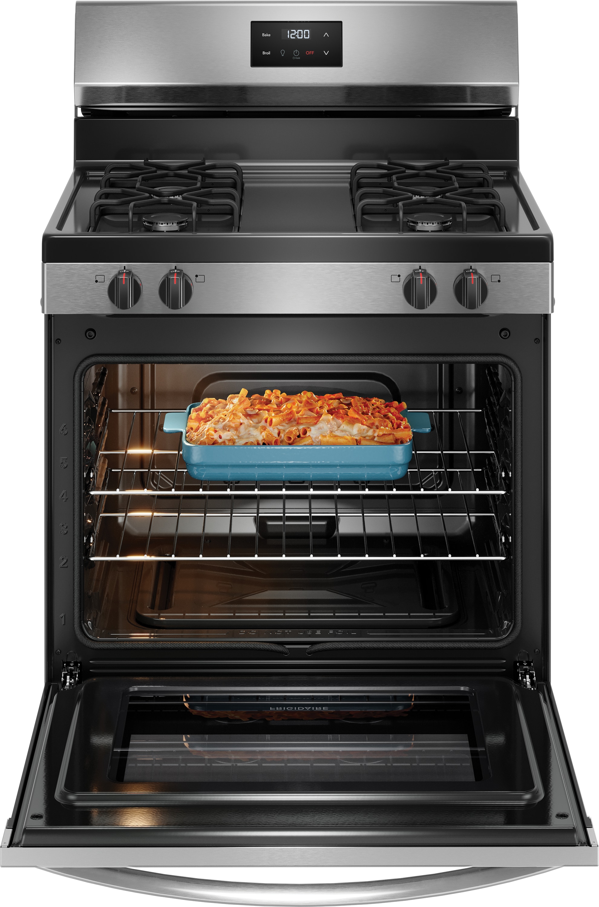 Frigidaire 30-in 4 burners 5.1-cu ft Freestanding Natural Gas Range ( Stainless Steel )