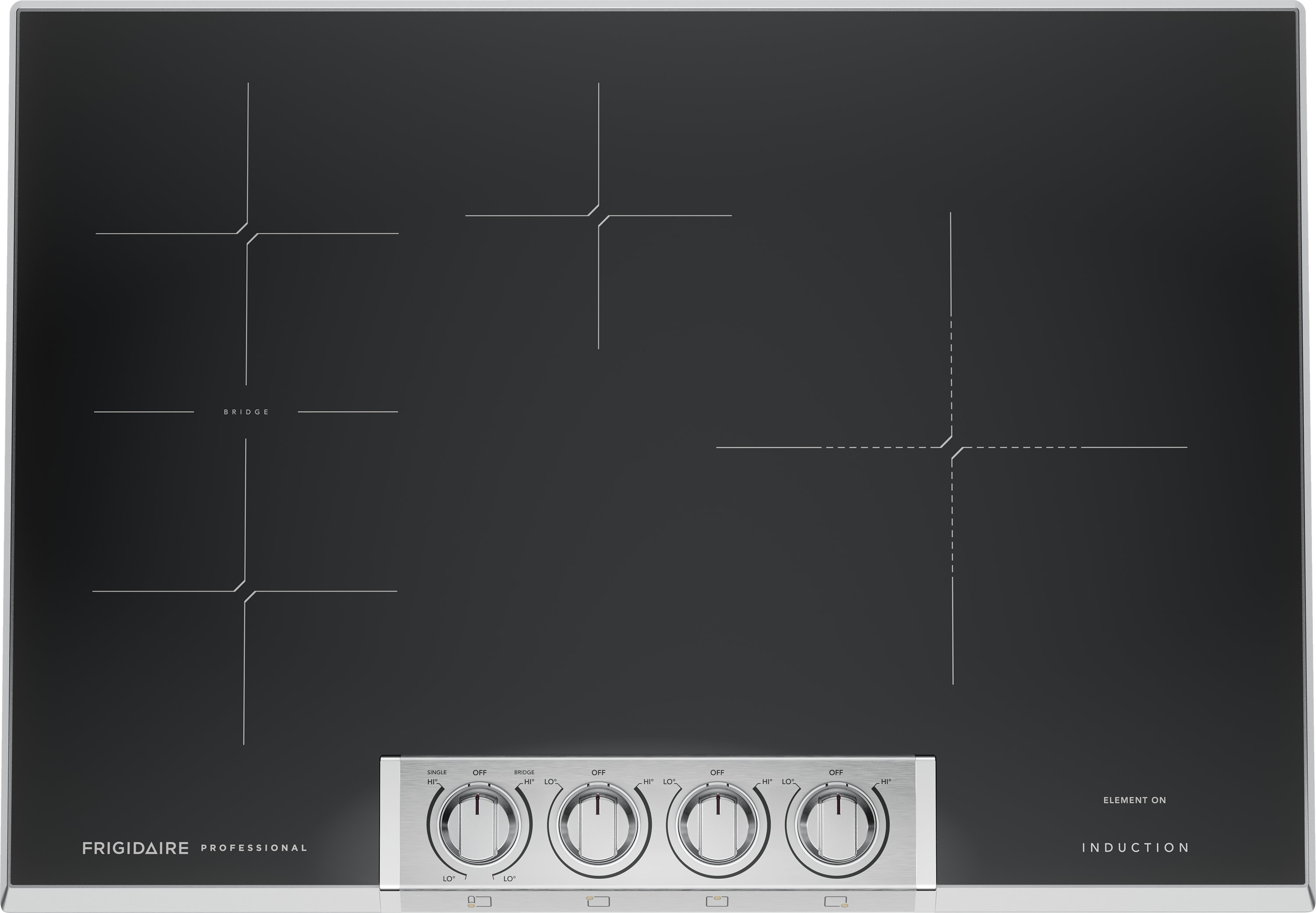 Frigidaire Professional 30-in 4 burners Stainless steel Induction Cooktop with Bridge Element