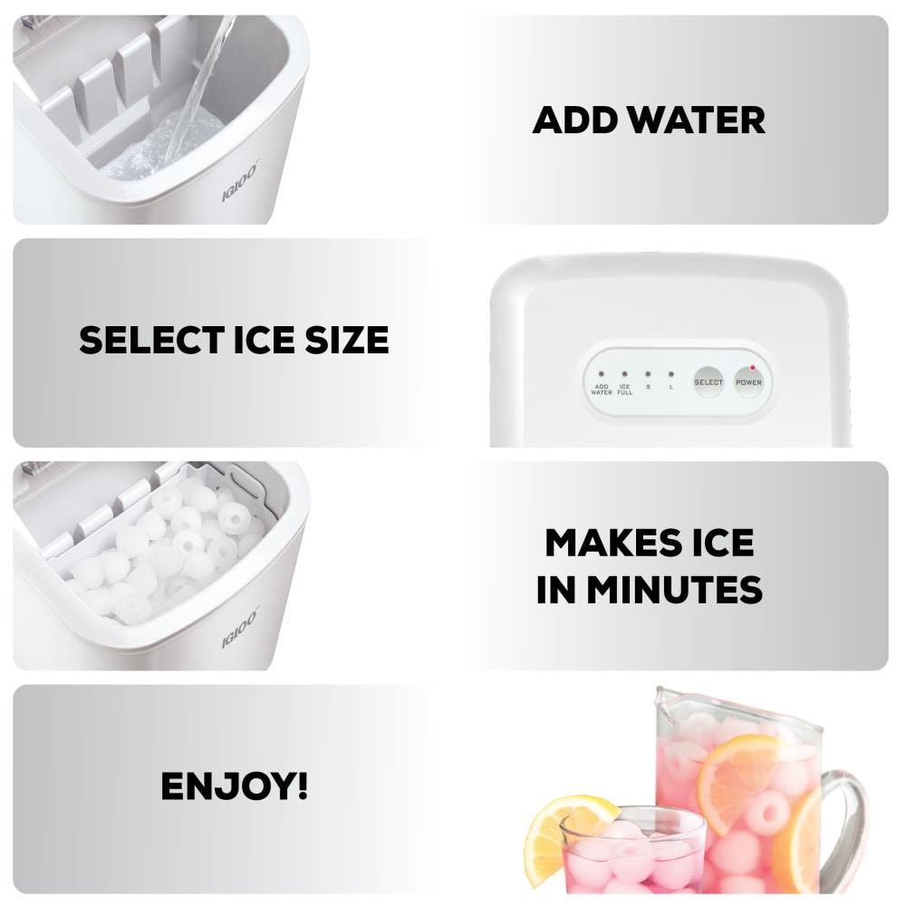 Igloo 1 25 Portable Countertop Ice Maker White