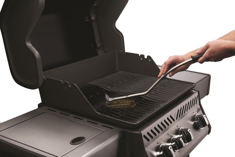 NAPOLEON Grilling Accessories Brass Grill brush with 22-in Plastic Handle with Scraper Blade