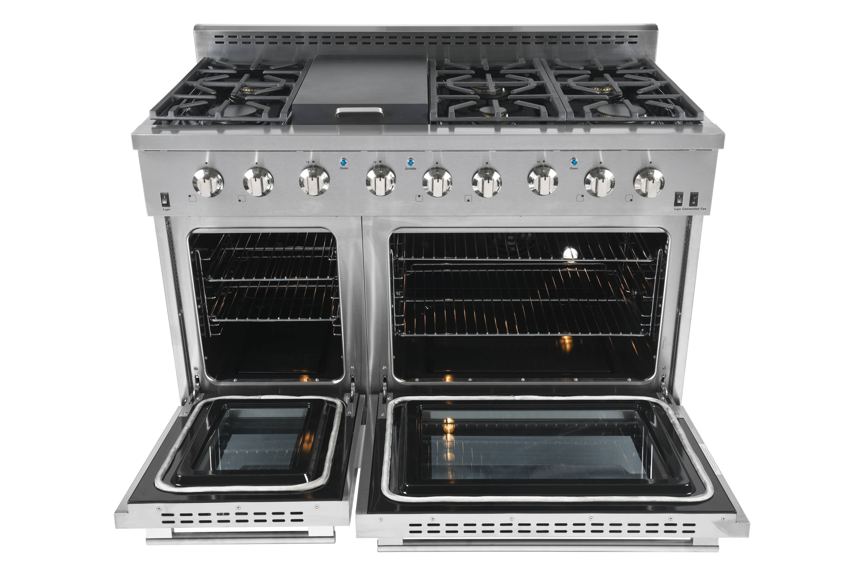 NXR Ls 48-in Standard 4.5-cu ft / 2.7-cu ft Convection Oven Freestanding Double Oven Dual Fuel Range ( Stainless steel )