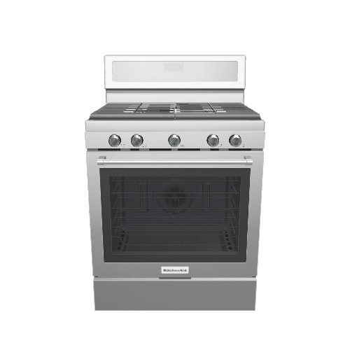 KitchenAid 30-in 5 burners 5.8-cu ft Convection Oven Freestanding Natural Gas Range ( Stainless steel )