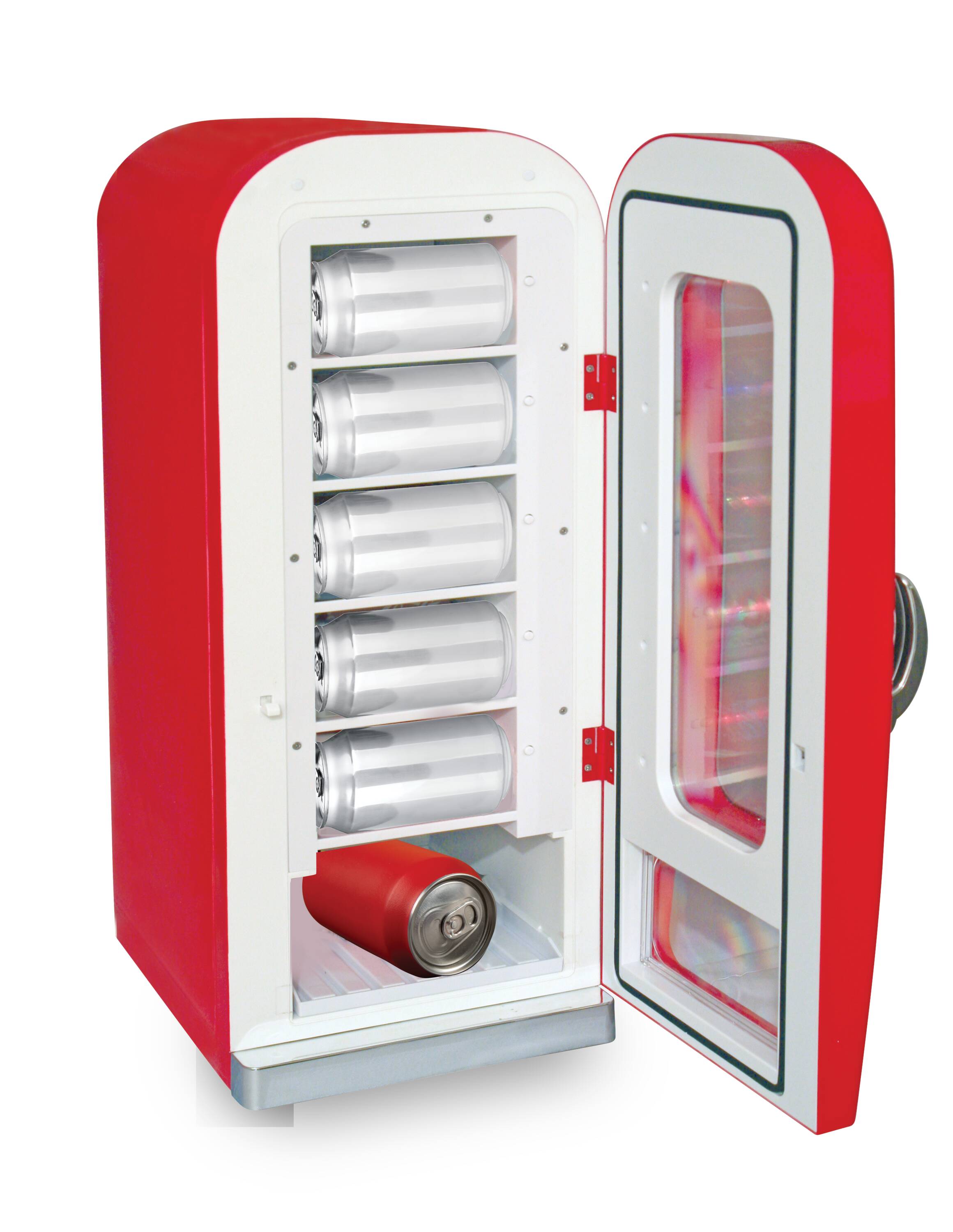 Frigidaire 18-in W 10 -Can Capacity Red Freestanding Indoor Beverage Refrigerator with Glass Door