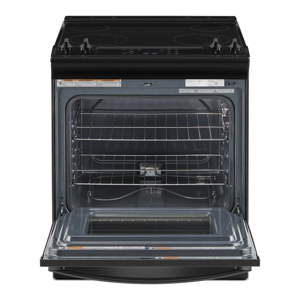 Whirlpool 30-in Glass Top 4 burners 4.8-cu ft Slide-In Electric Range ( Black )