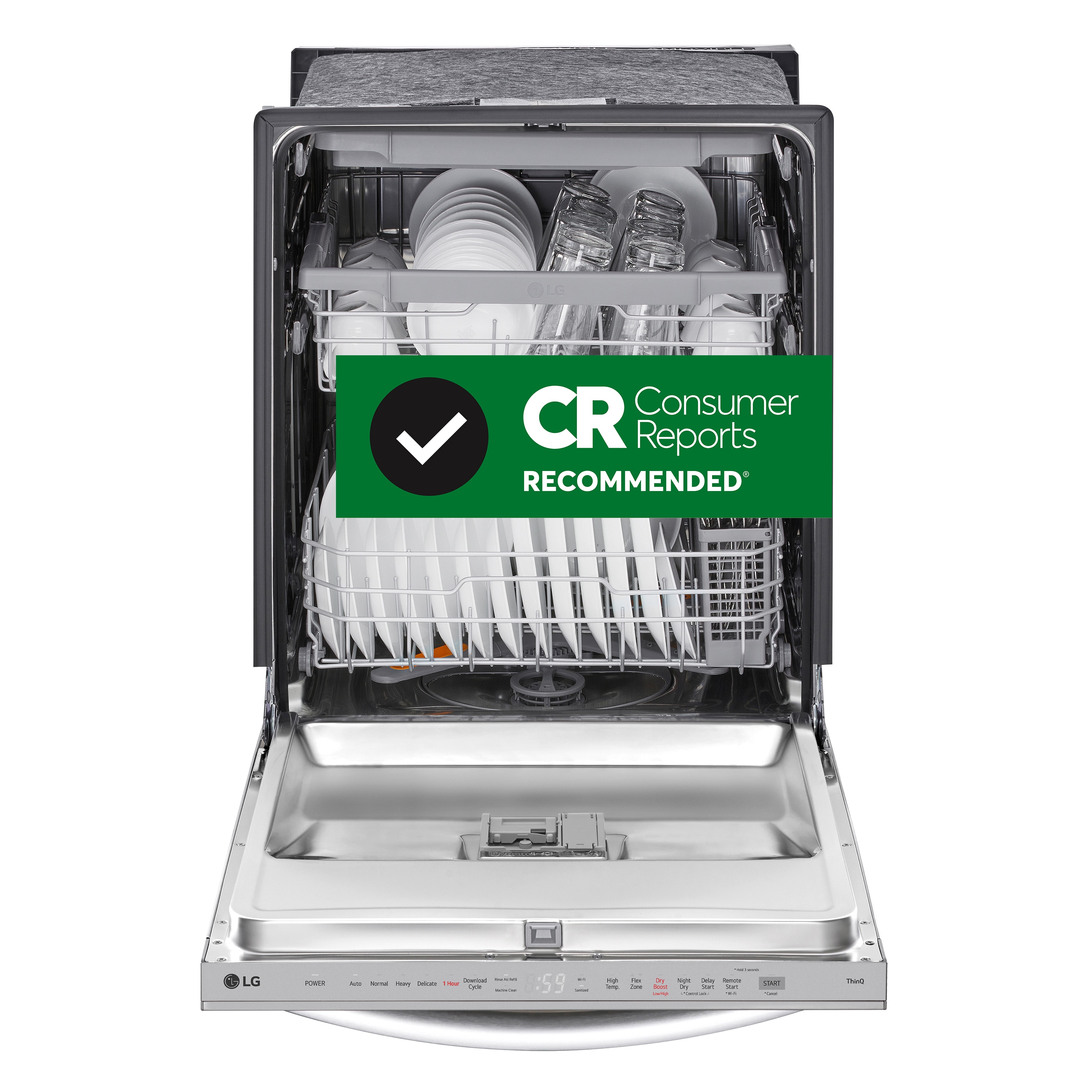 LG Top Control 24 in Smart Built In Dishwasher With Third Rack Printproof Stainless Steel ENERGY STAR 46 dBA