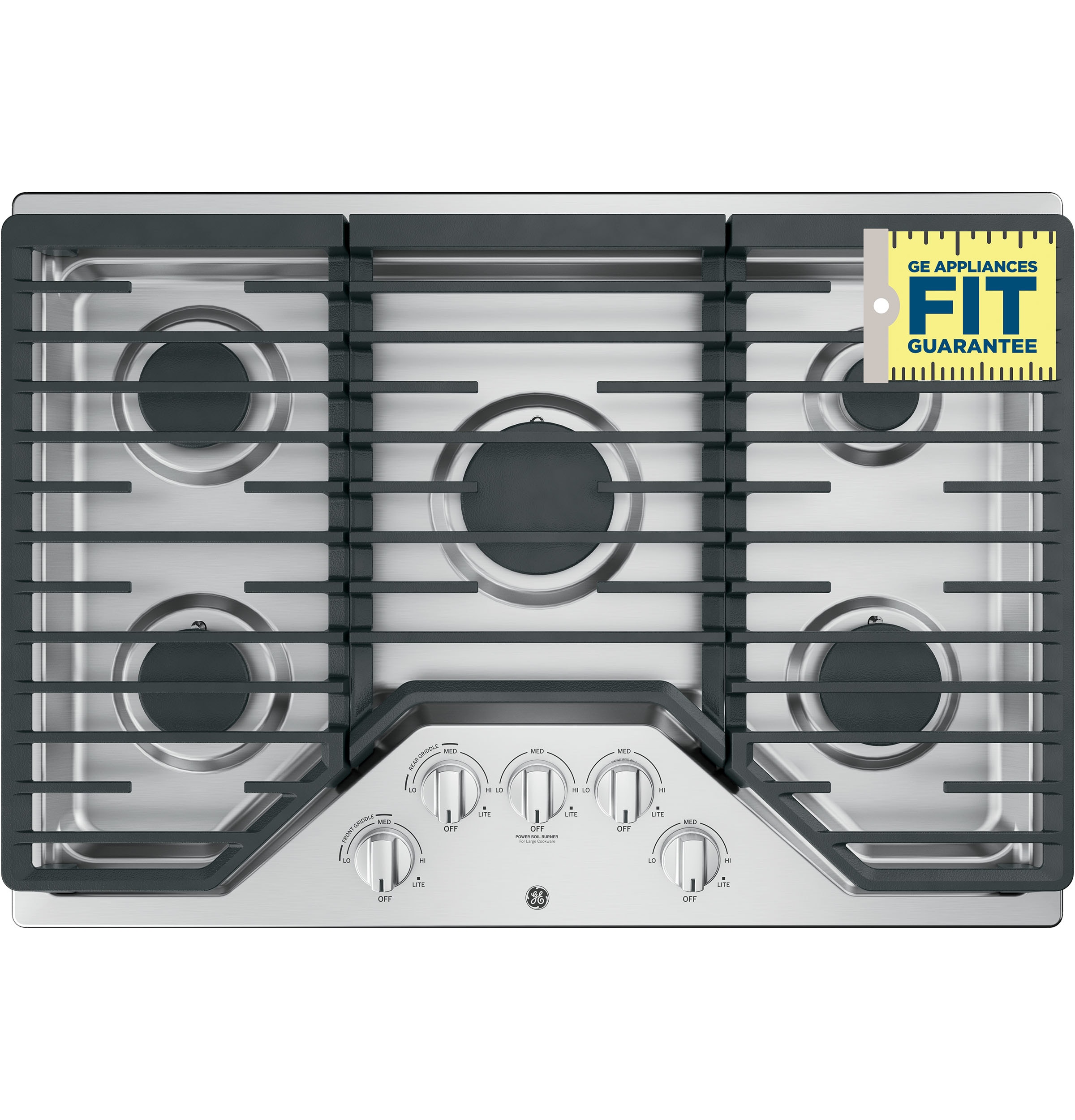 GE 30-in 5 burners Stainless steel Gas Cooktop