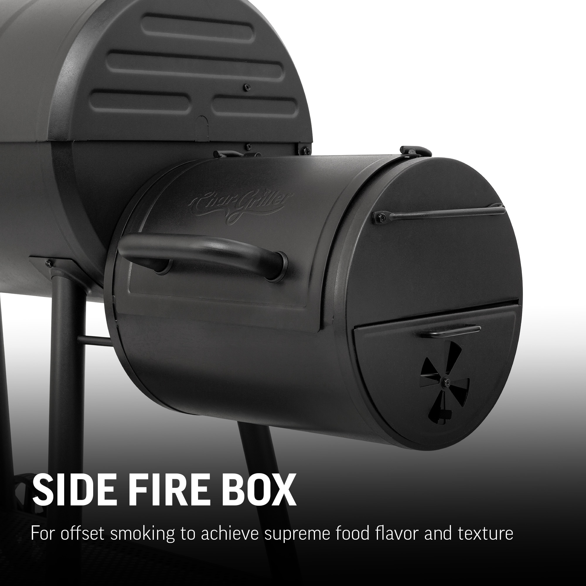 Char-Griller Dakota 625-Sq. in Black Horizontal Charcoal Smoker