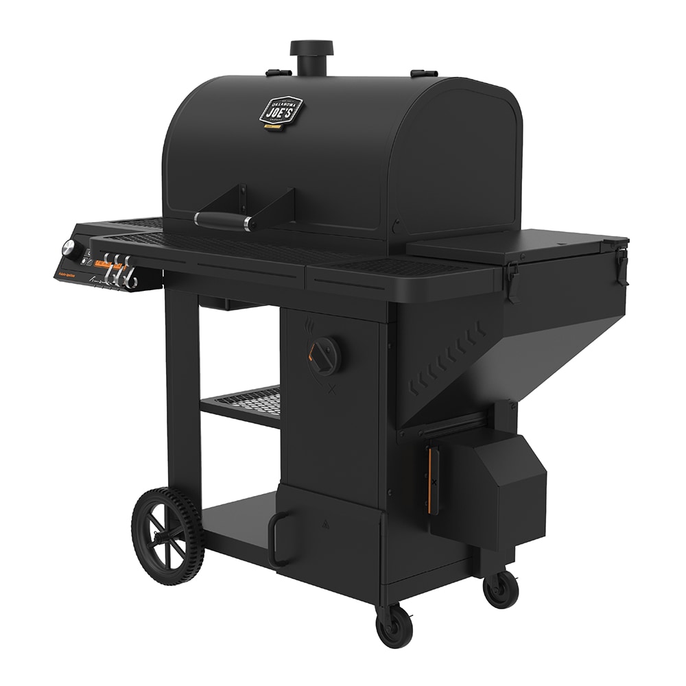 Oklahoma Joe's Tahoma Gravity Feed 1200-Sq. in Black Horizontal Charcoal Smoker