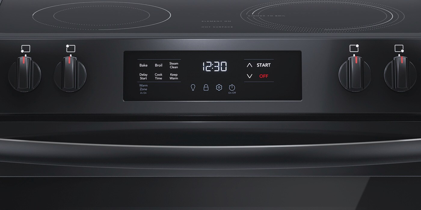 Frigidaire 30-in Glass Top 5 burners 5.3-cu ft Slide-In Electric Range Black )