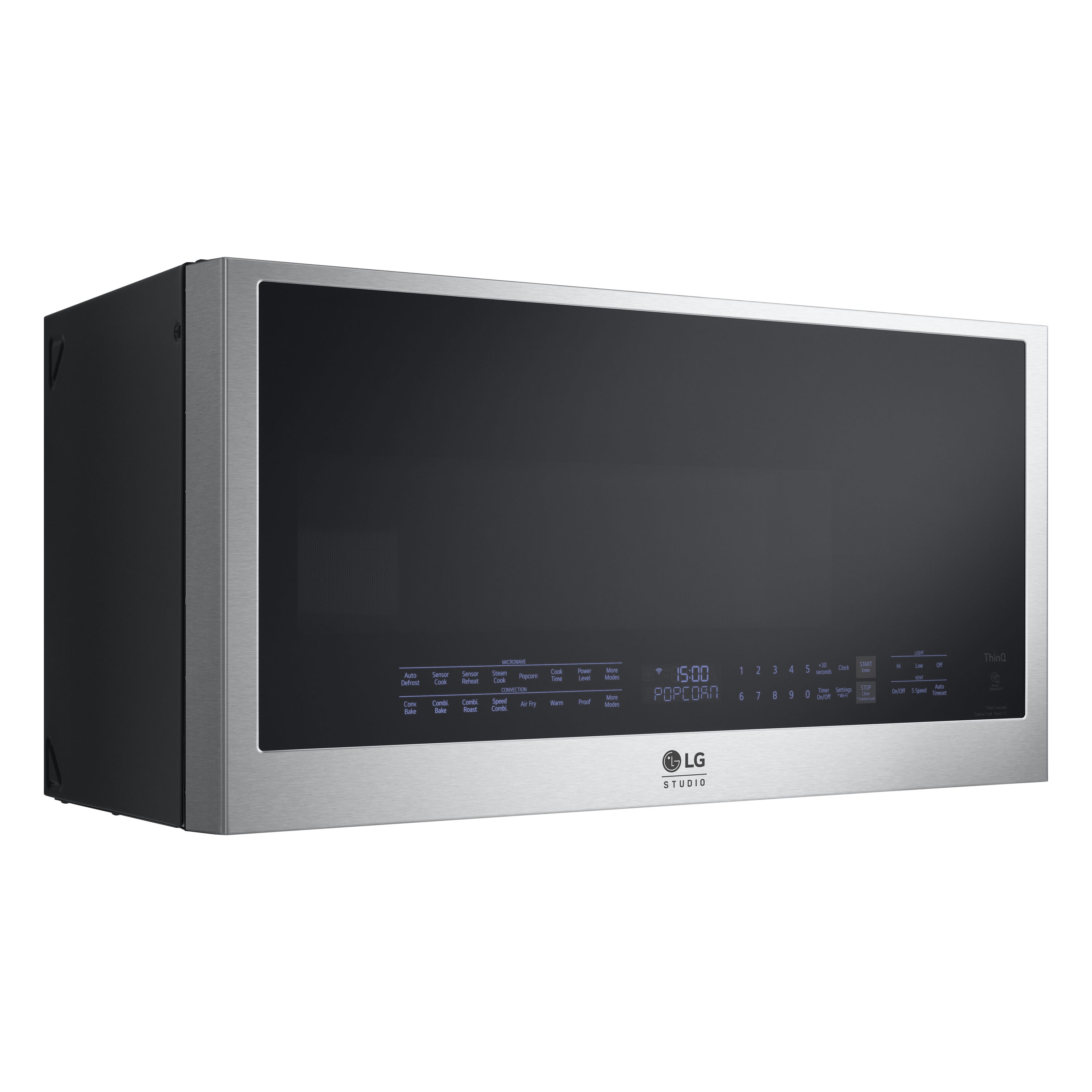 LG STUDIO 1 7 cu ft 1550 Watt Smart Over the Range Convection Microwave with Sensor Cooking Printproof Stainless Steel