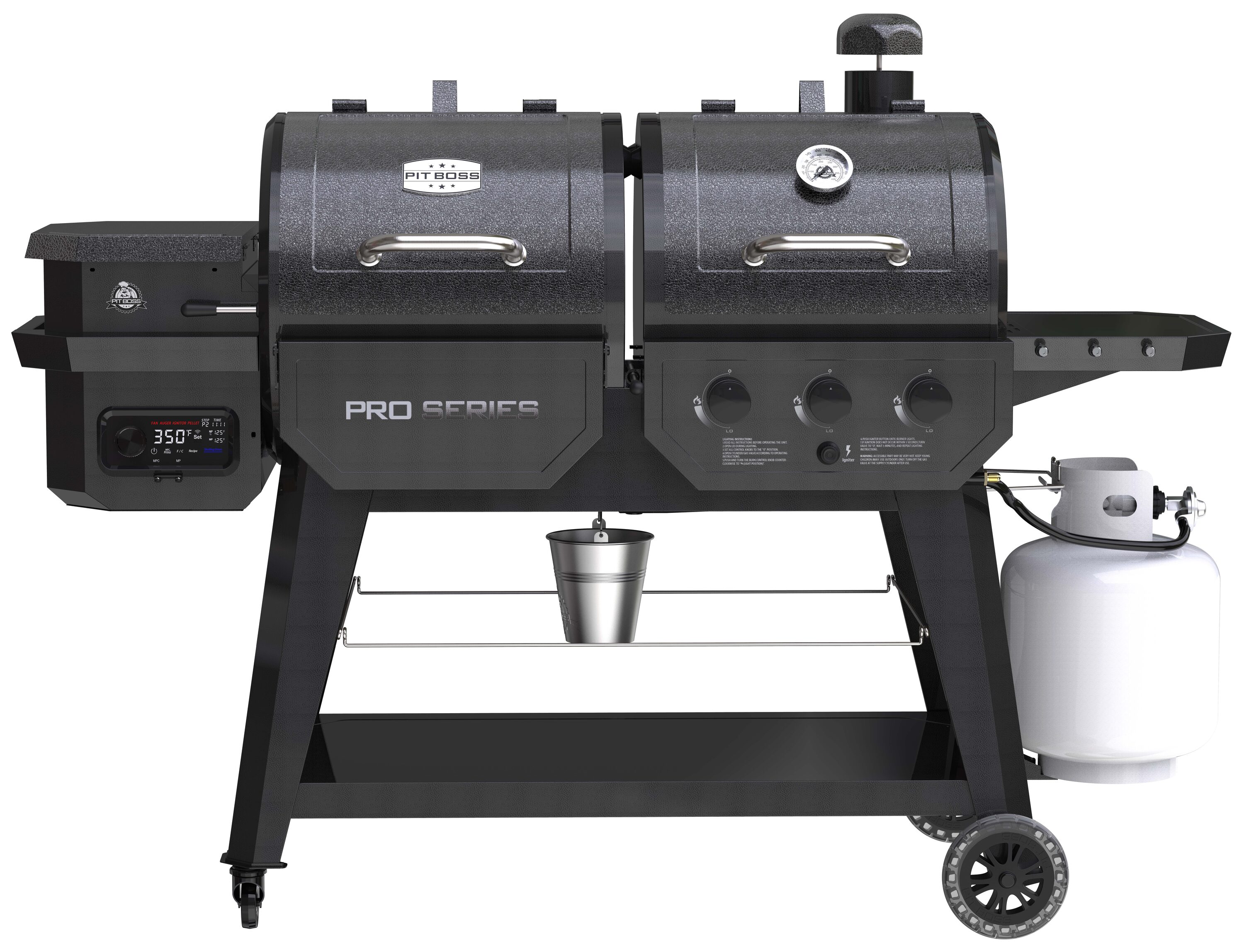 Pit Boss Pro Series 1,260 Gray Liquid propane and wood pellet Combo Grill