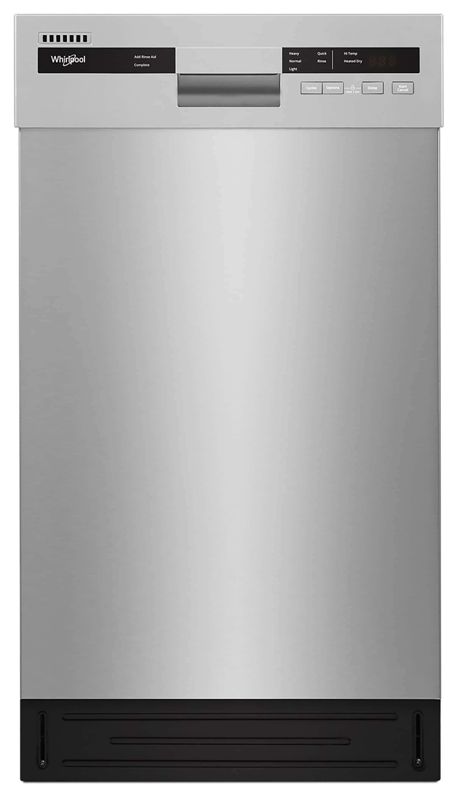 Whirlpool Front Control 18 in Built In Dishwasher Monochromatic Stainless Cabinet ENERGY STAR 50 dBA