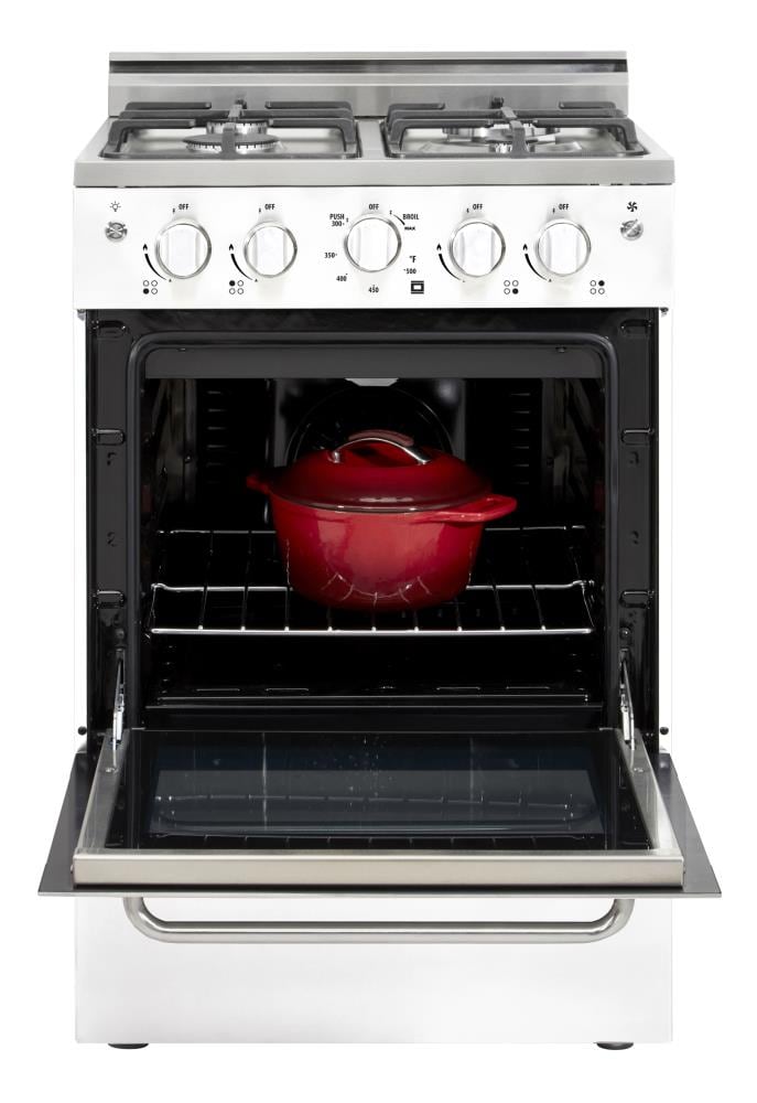 UNIQUE Prestige 24-in 4 burners 2.3-cu ft Convection Oven Freestanding Natural Gas Range ( White )