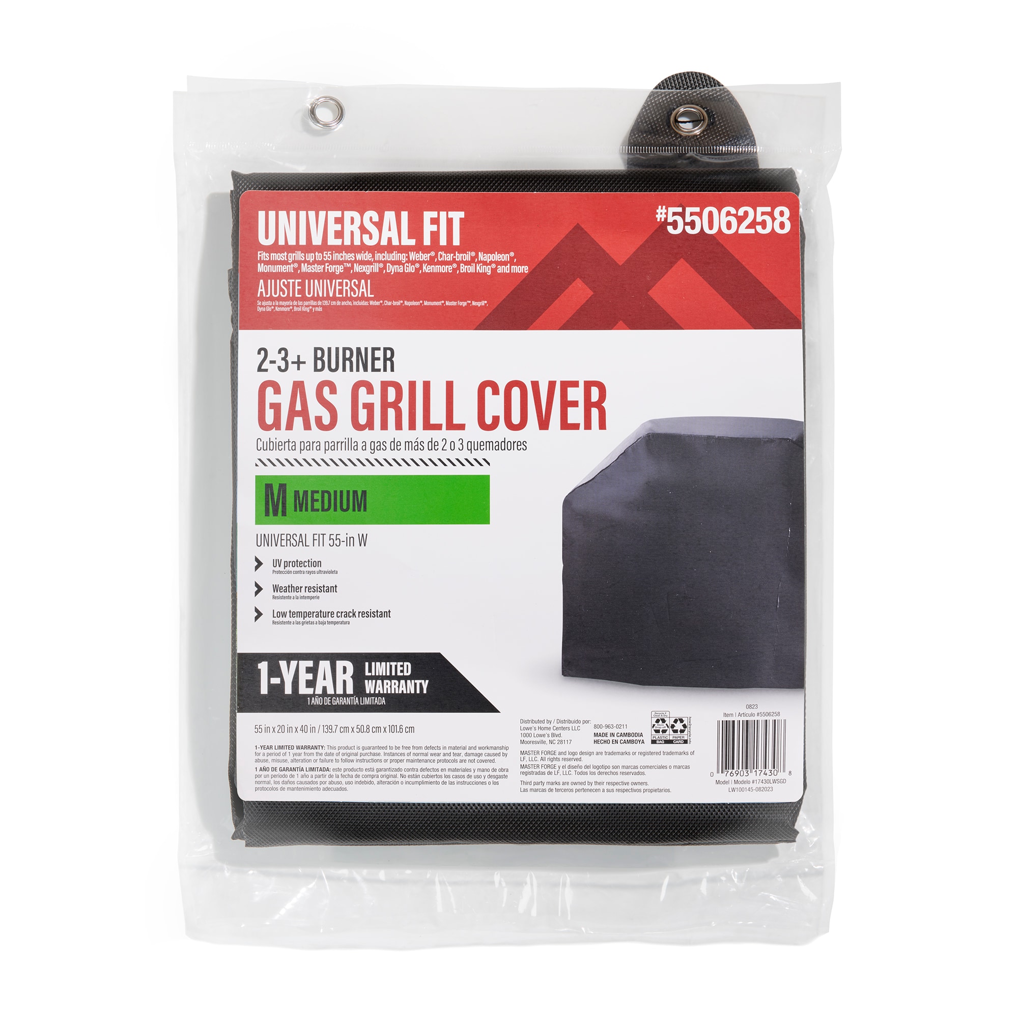 Master Forge Universal Fit 55-Inches W x 40-Inches H Black Fits most Cover