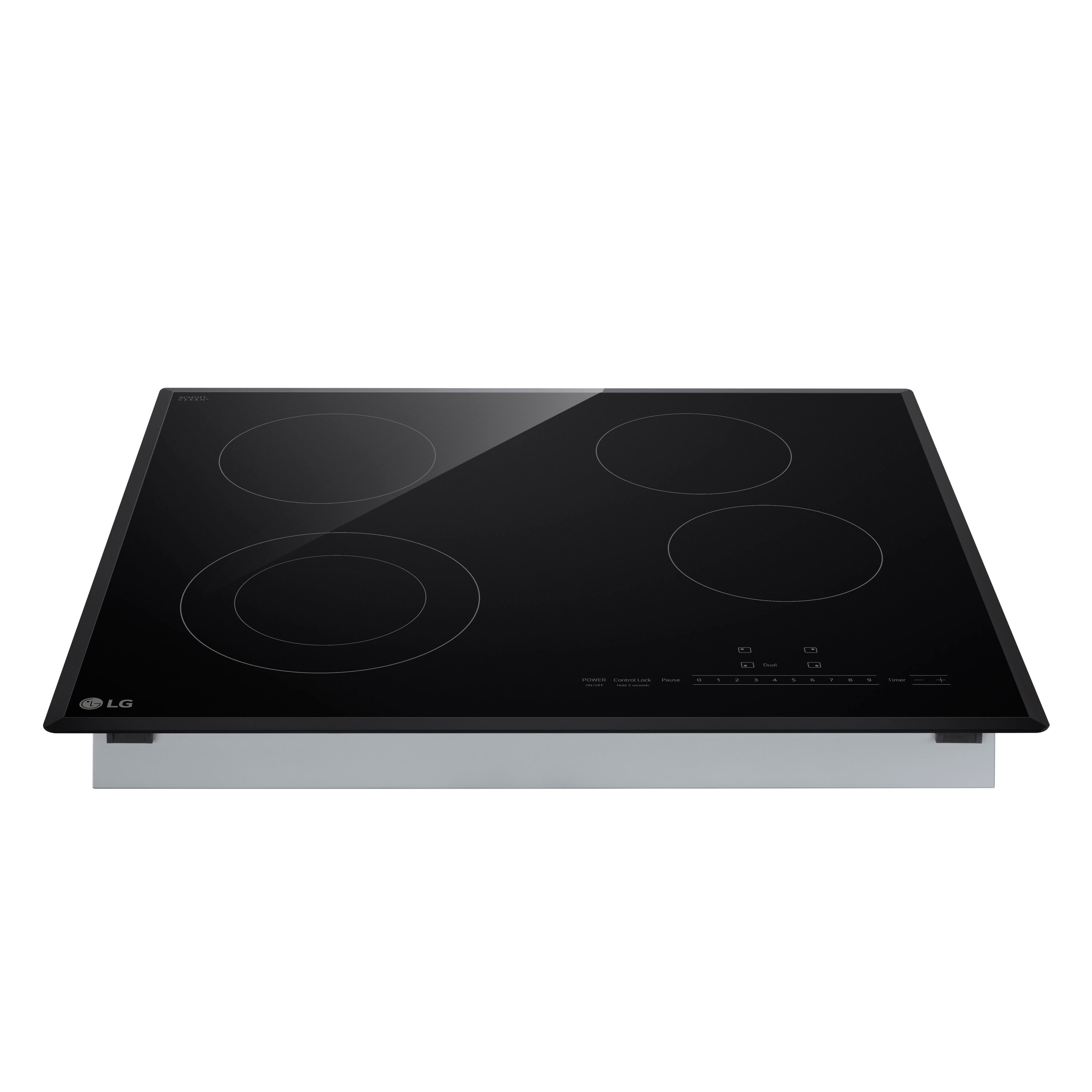 LG 24-in 4 burners Smooth Surface (Radiant) Black Electric Cooktop