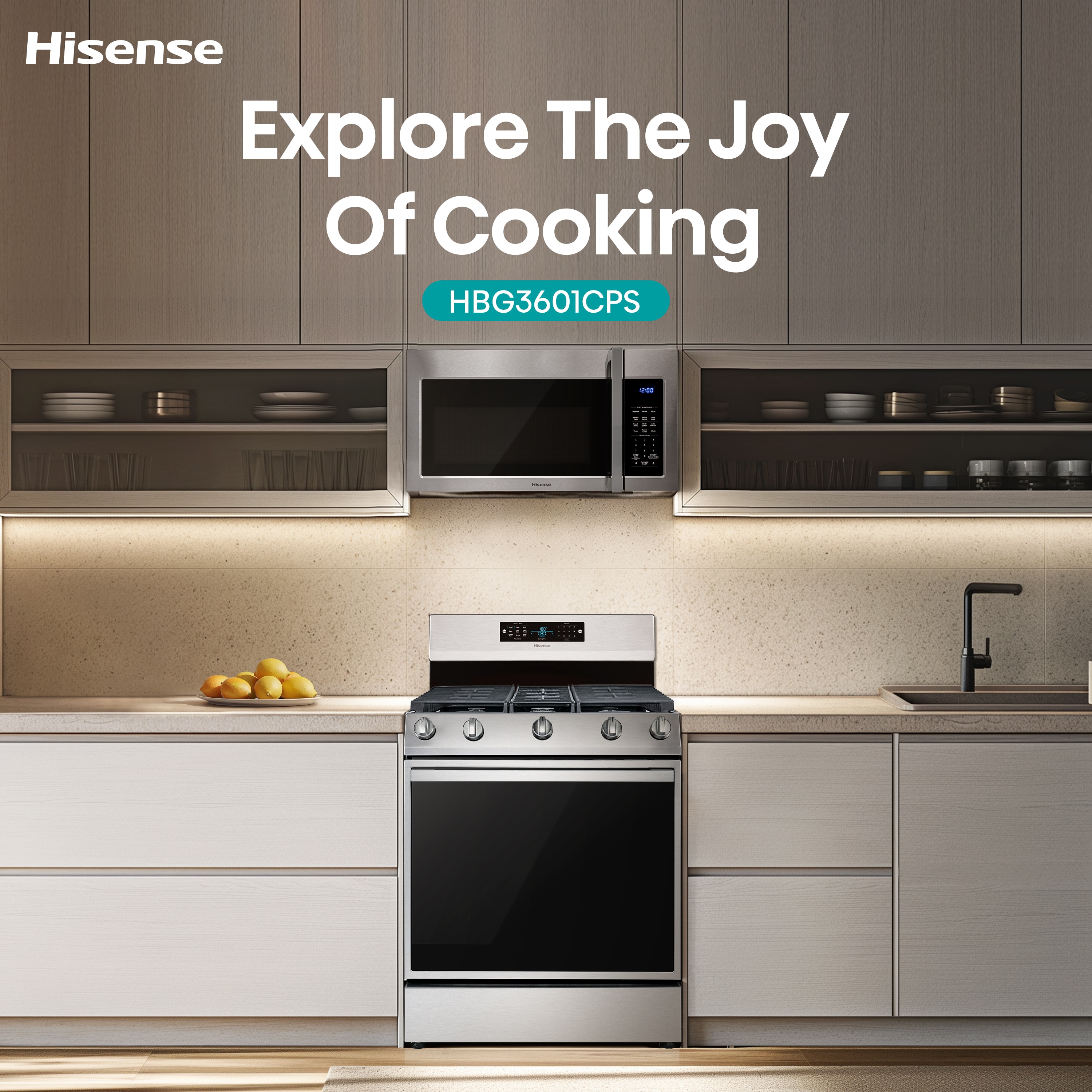 Hisense 30-in 6 burners 5.8-cu ft Air Fry Convection Oven Freestanding Natural Gas Range ( Stainless Steel )