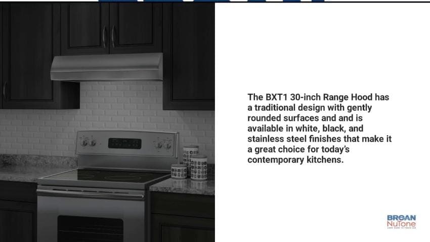 Broan Undercabinet Range Hood Black Actual 29 875 in