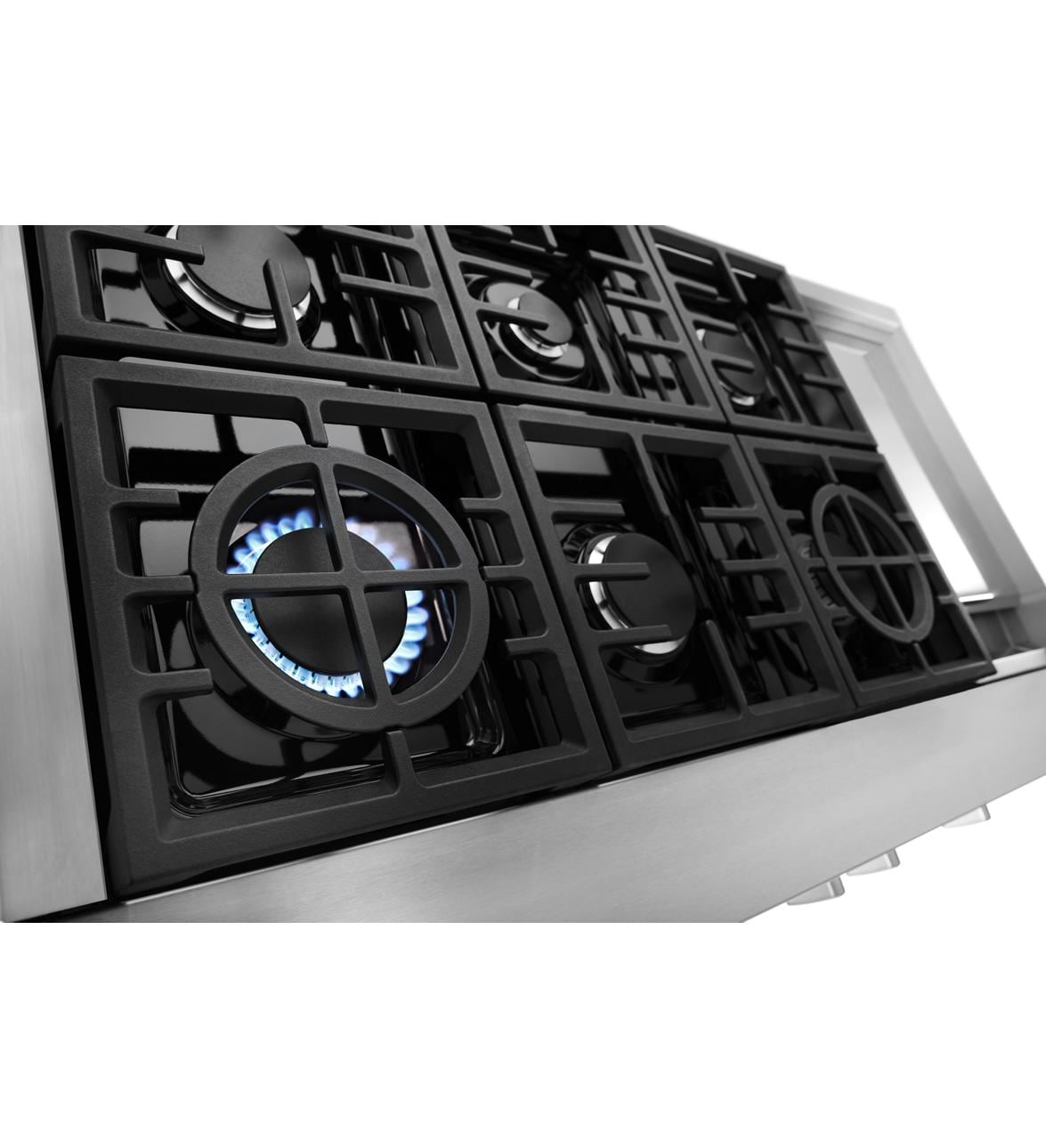 KitchenAid 48-in 6 burners Stainless steel Gas Cooktop (Griddle Included)