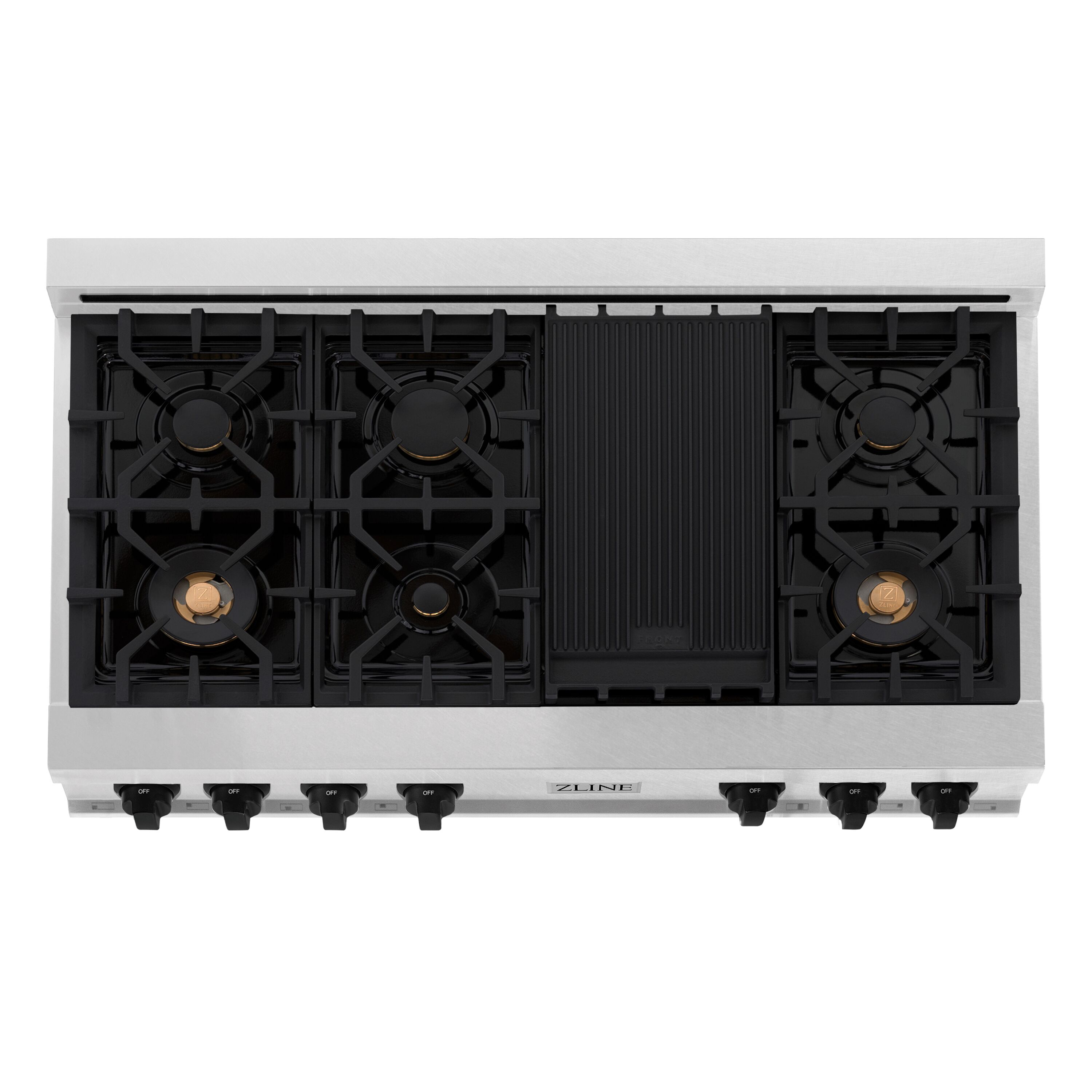 ZLINE KITCHEN & BATH Professional Autograph Edition 48-in 7 burners Stainless steel Gas Cooktop (Griddle Included)