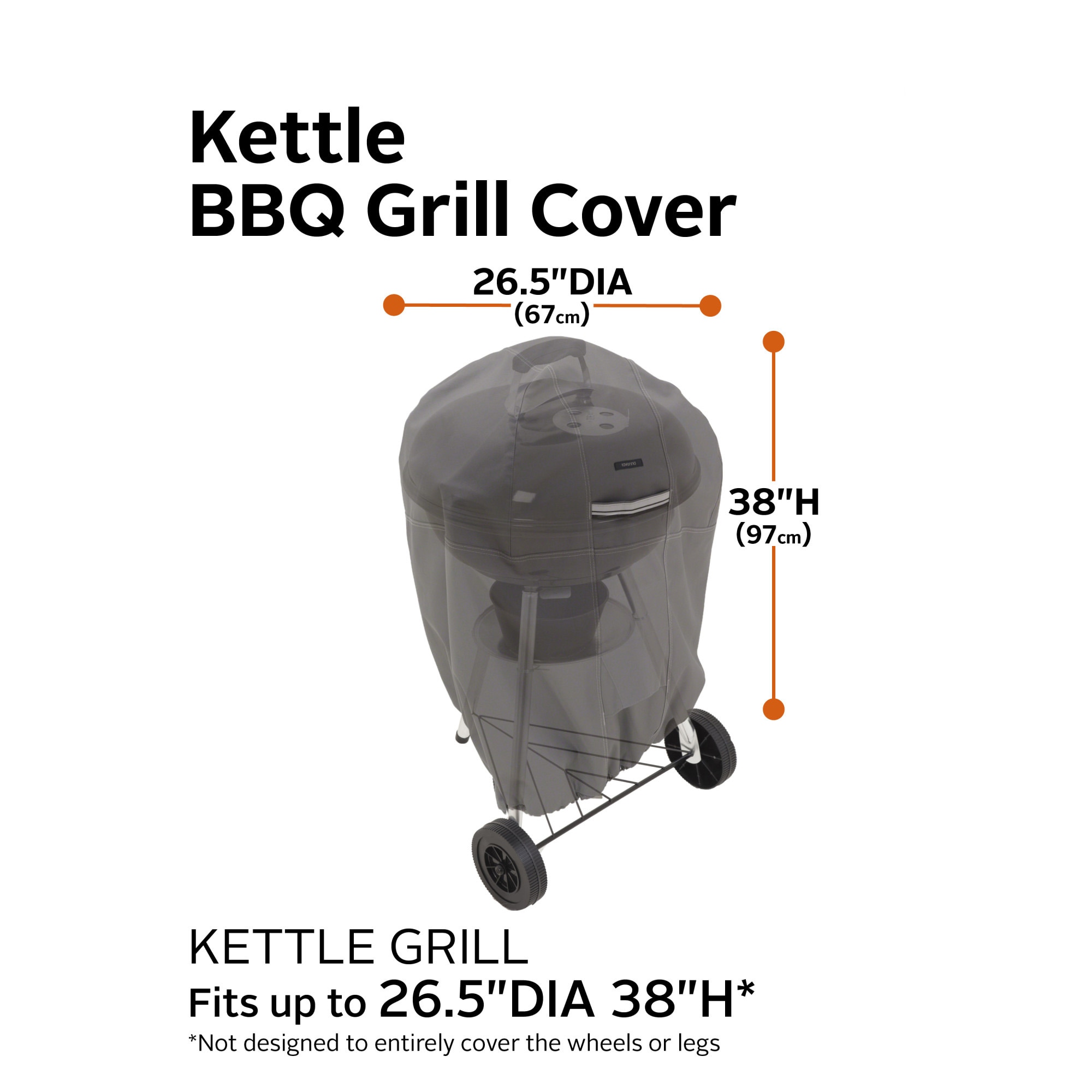 Classic Accessories Ravenna 26.5-Inches W x 38-Inches H Dark taupe Charcoal kettle grill Cover