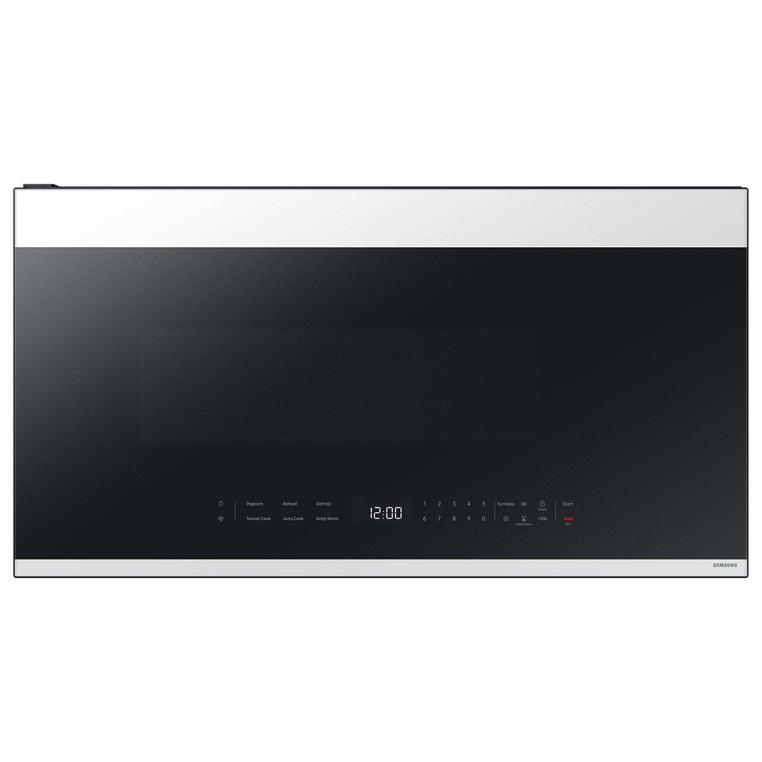 Samsung Bespoke 2 1 cu ft 1000 Watt 29 87 in Over the Range Microwave with Sensor Cooking White Glass