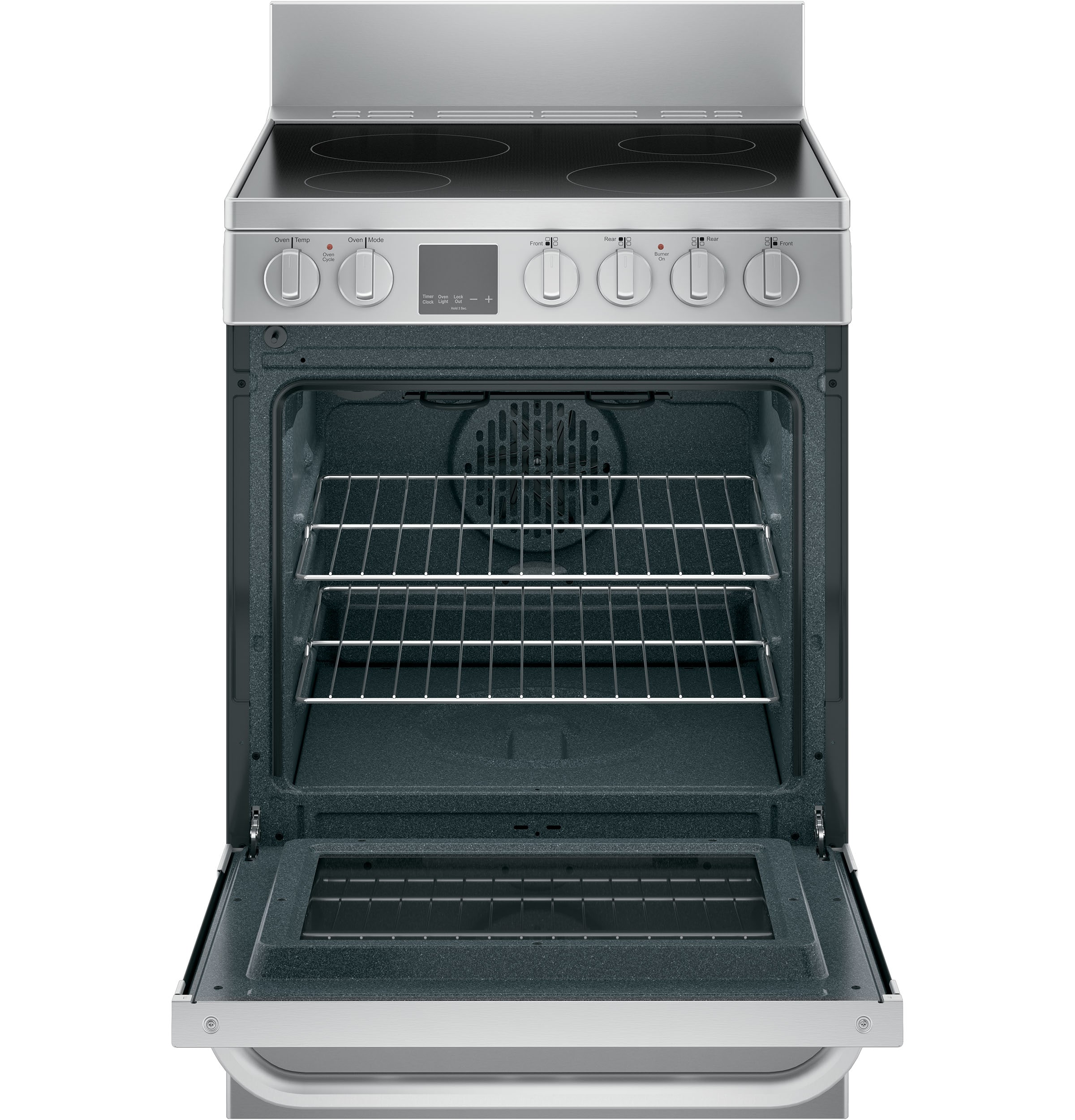 Haier 24-in Glass Top 4 burners 2.9-cu ft Convection Oven Freestanding Electric Range ( Stainless Steel )