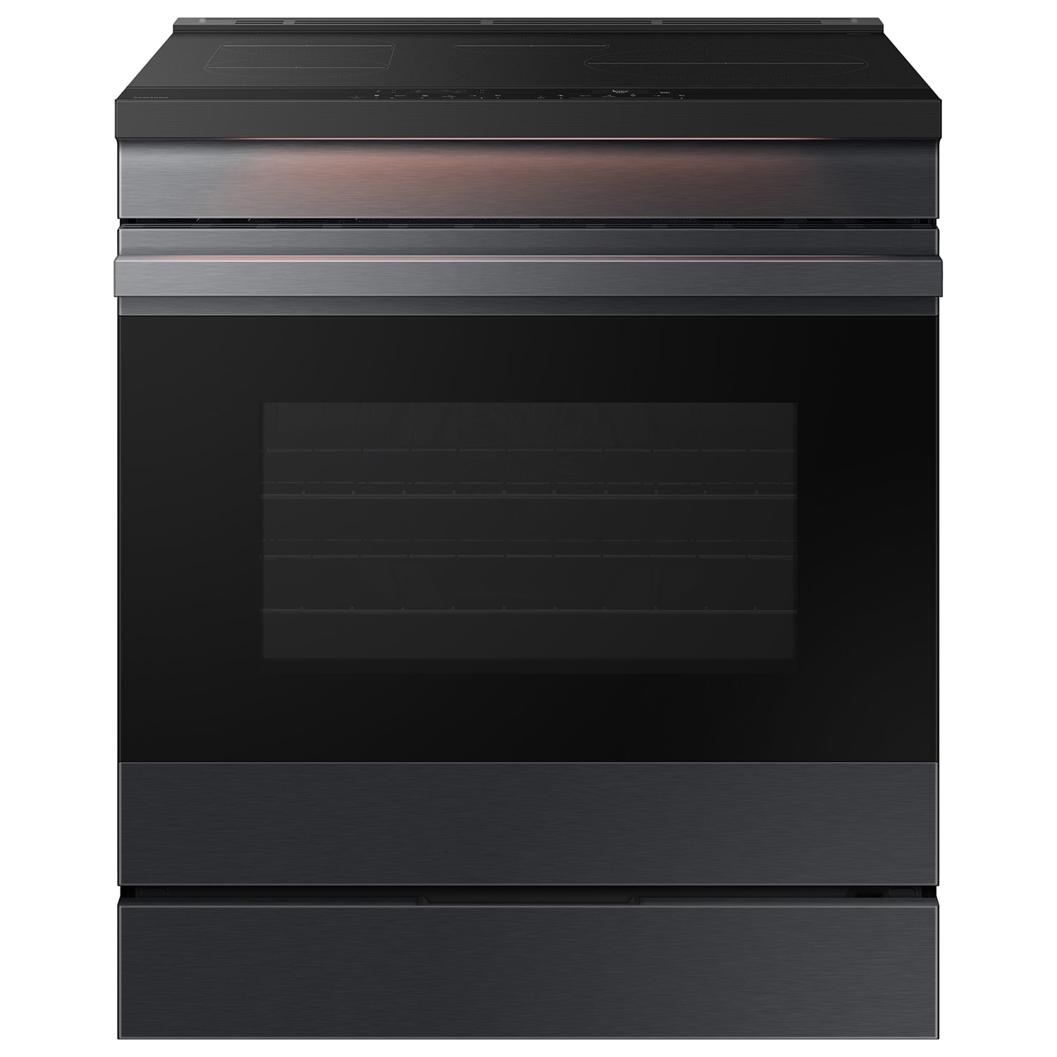 Samsung Bespoke 30-in 4 Burners 6.3-cu ft Air Fry Convection Oven Slide-in Single Induction Range (Matte Black Steel)