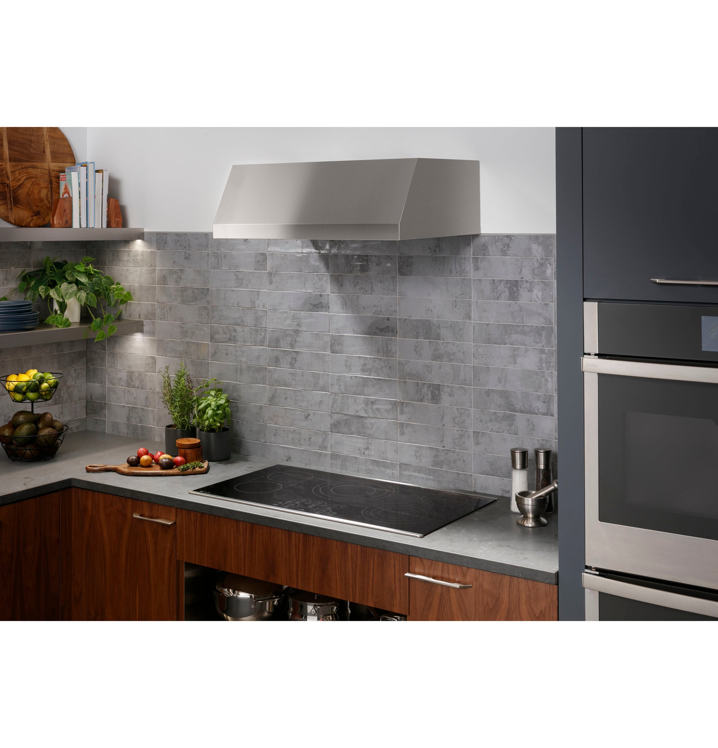 GE Profile 36-in 5 burners Smooth Surface (Radiant) Stainless steel Smart Compatible Electric Cooktop