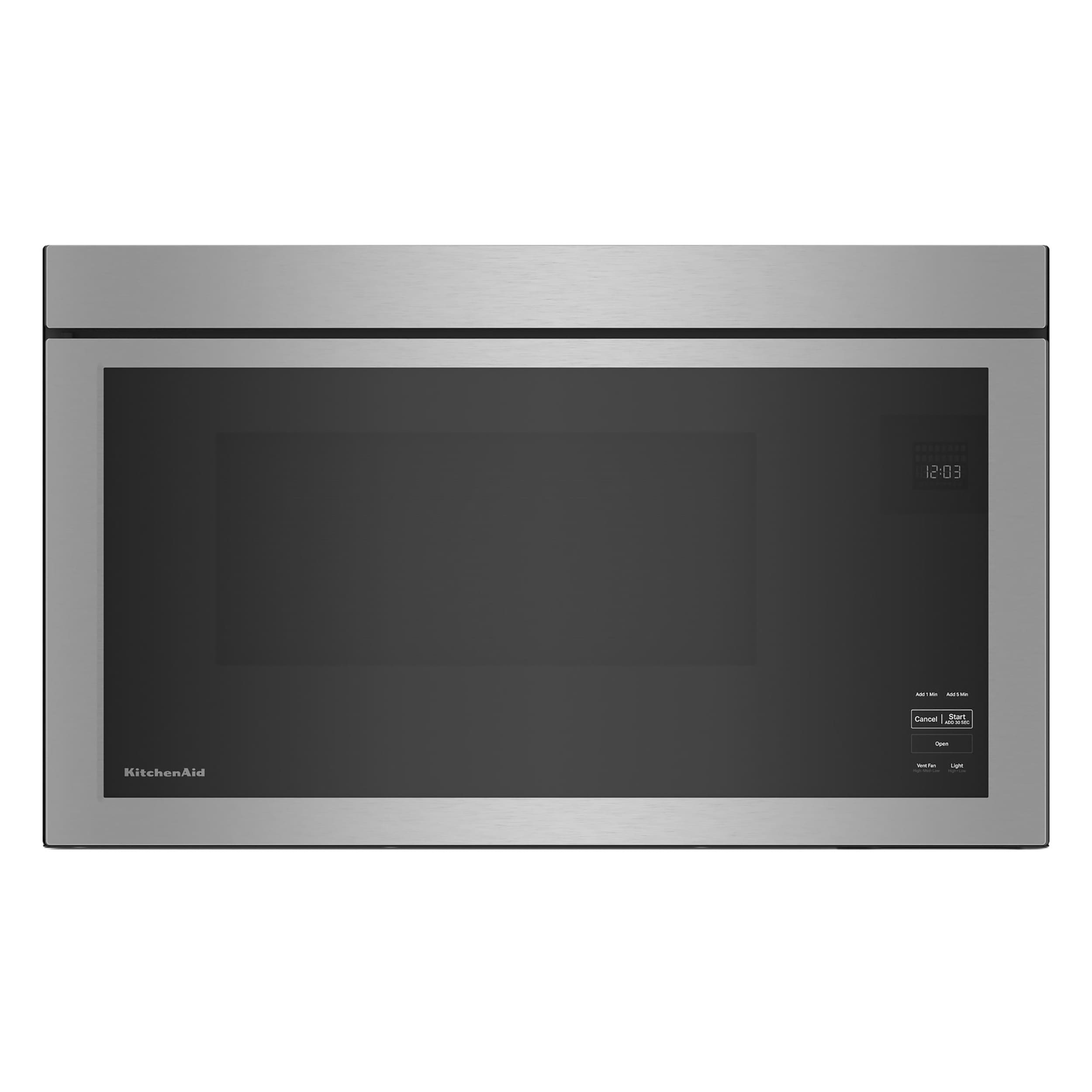 KitchenAid Flush Built in Design 1 1 cu ft 1000 Watt Over the Range Microwave with Sensor Cooking Printshield Stainless