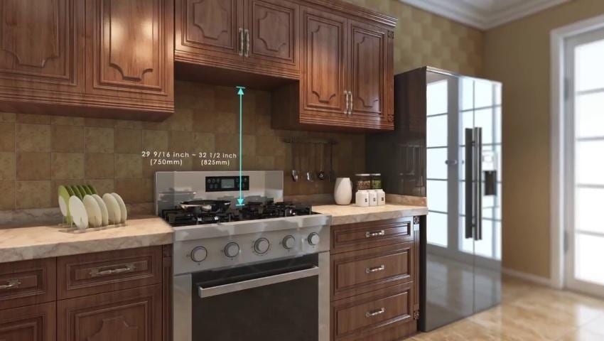 FOTILE Undercabinet Range Hood Onyx black tempered glass and stainless steel Actual 29 9 in