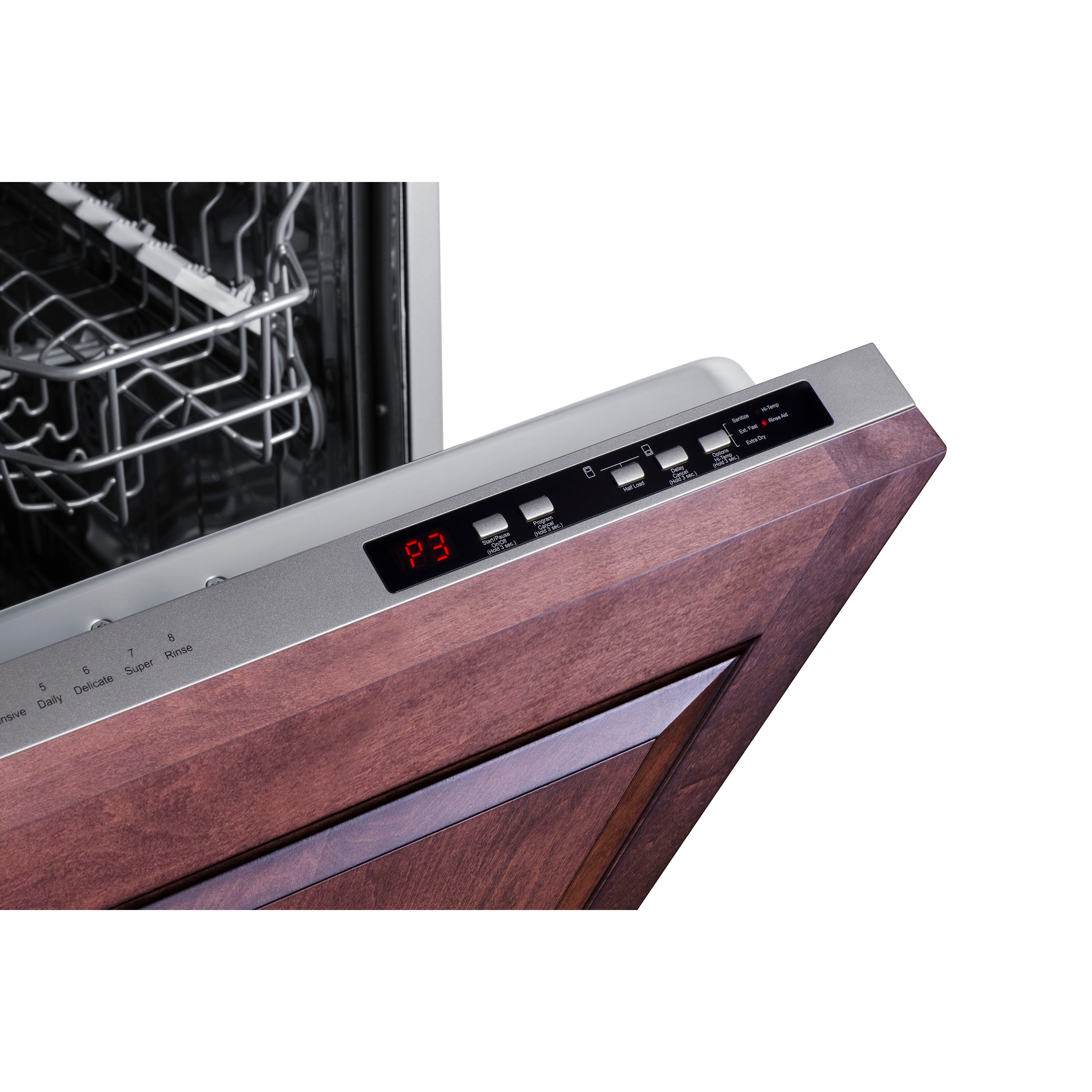 Summit Appliance Top Control 24 in Built In Dishwasher Unfinished Front To Accept Custom Panels ENERGY STAR 47 dBA