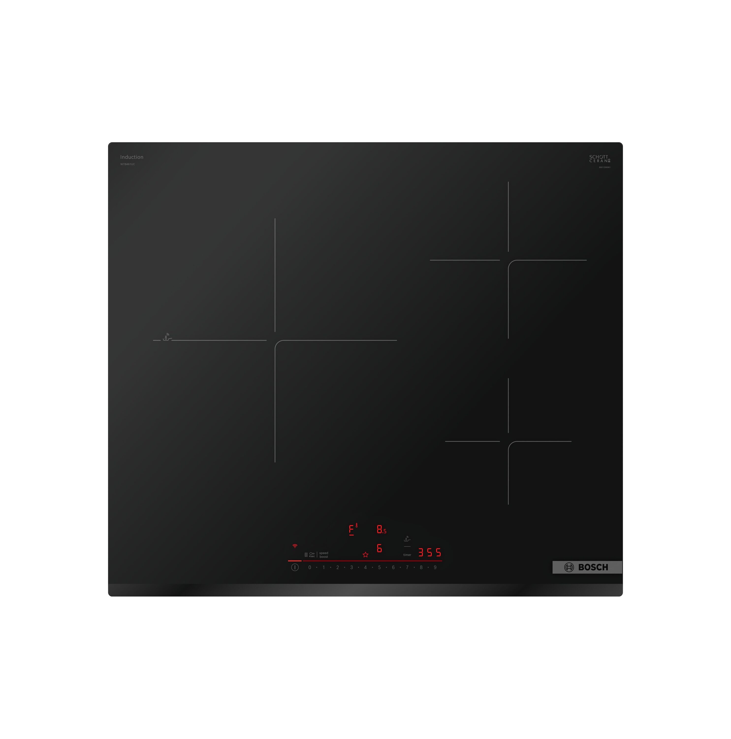 Bosch 800 Series 24-in 3 burners Black Smart Compatible Induction Cooktop