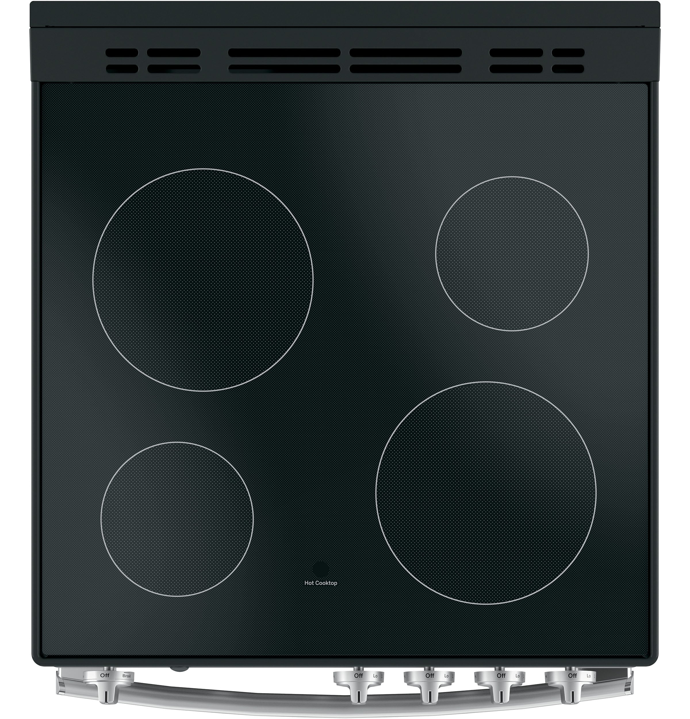 GE 24-in Glass Top 4 burners 2.9-cu ft Freestanding Electric Range ( Stainless Steel )