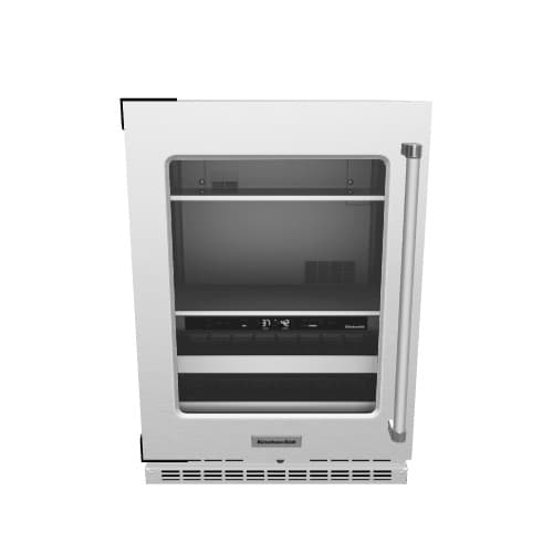KitchenAid 23.88-in W 14 -Can Capacity Stainless Steel Built-in Indoor Beverage Refrigerator with Glass Door