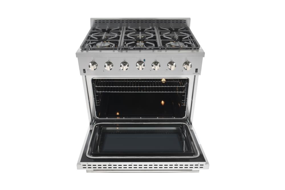 NXR LS 36-in Standard 6 burners Convection Oven Freestanding Dual Fuel Range ( Stainless steel )