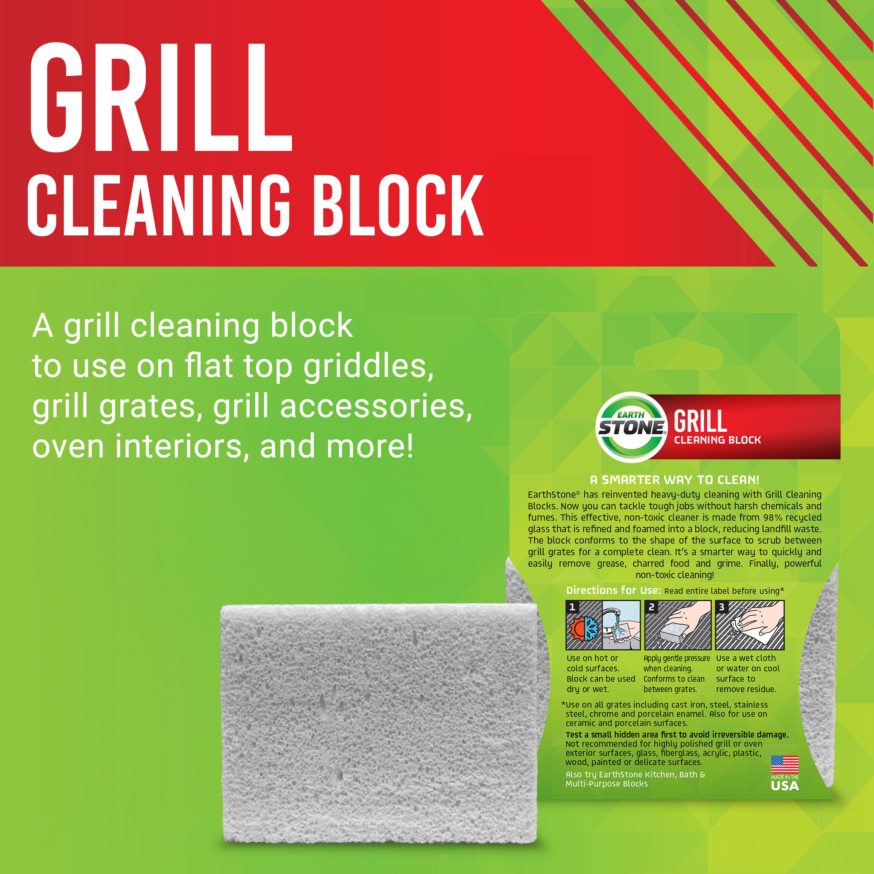 EarthStone Fiberglass Grill cleaning block with 5.88-in