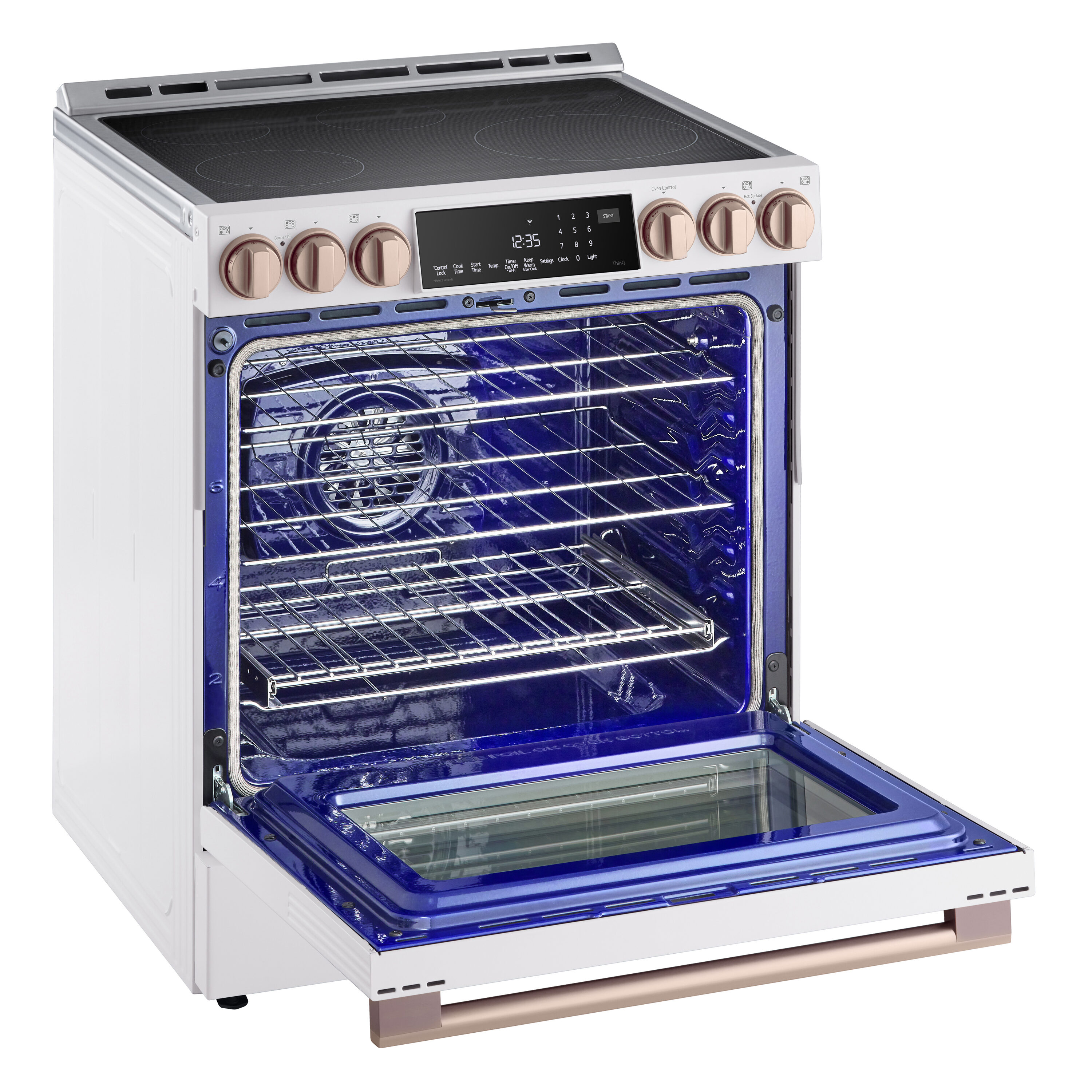 LG 30-in 5 Burners 6.3-cu ft Air Fry Convection Oven Slide-in Single Induction Range (Stainless Steel)