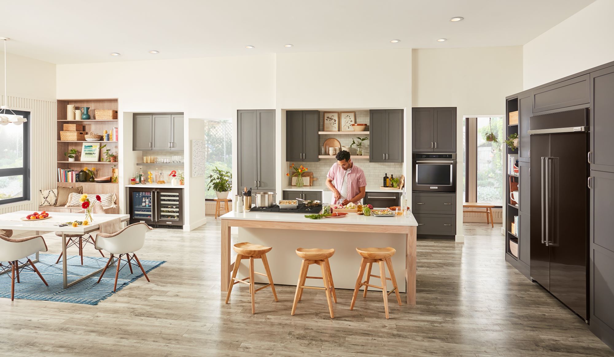 KitchenAid 23.88-in W 46 -Bottles Stainless Steel Dual Zone Cooling Built-in Indoor Wine Cooler