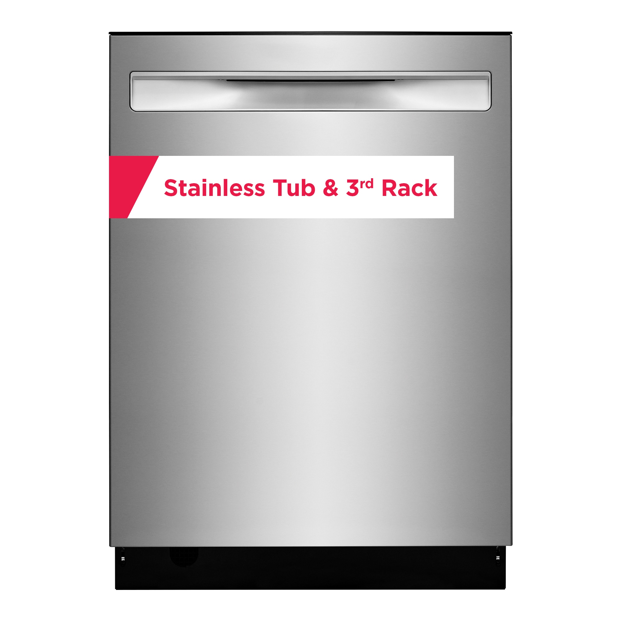 Frigidaire Stainless Steel Tub Top Control 24 in Built In Dishwasher With Third Rack Stainless Steel ENERGY STAR 49 dBA