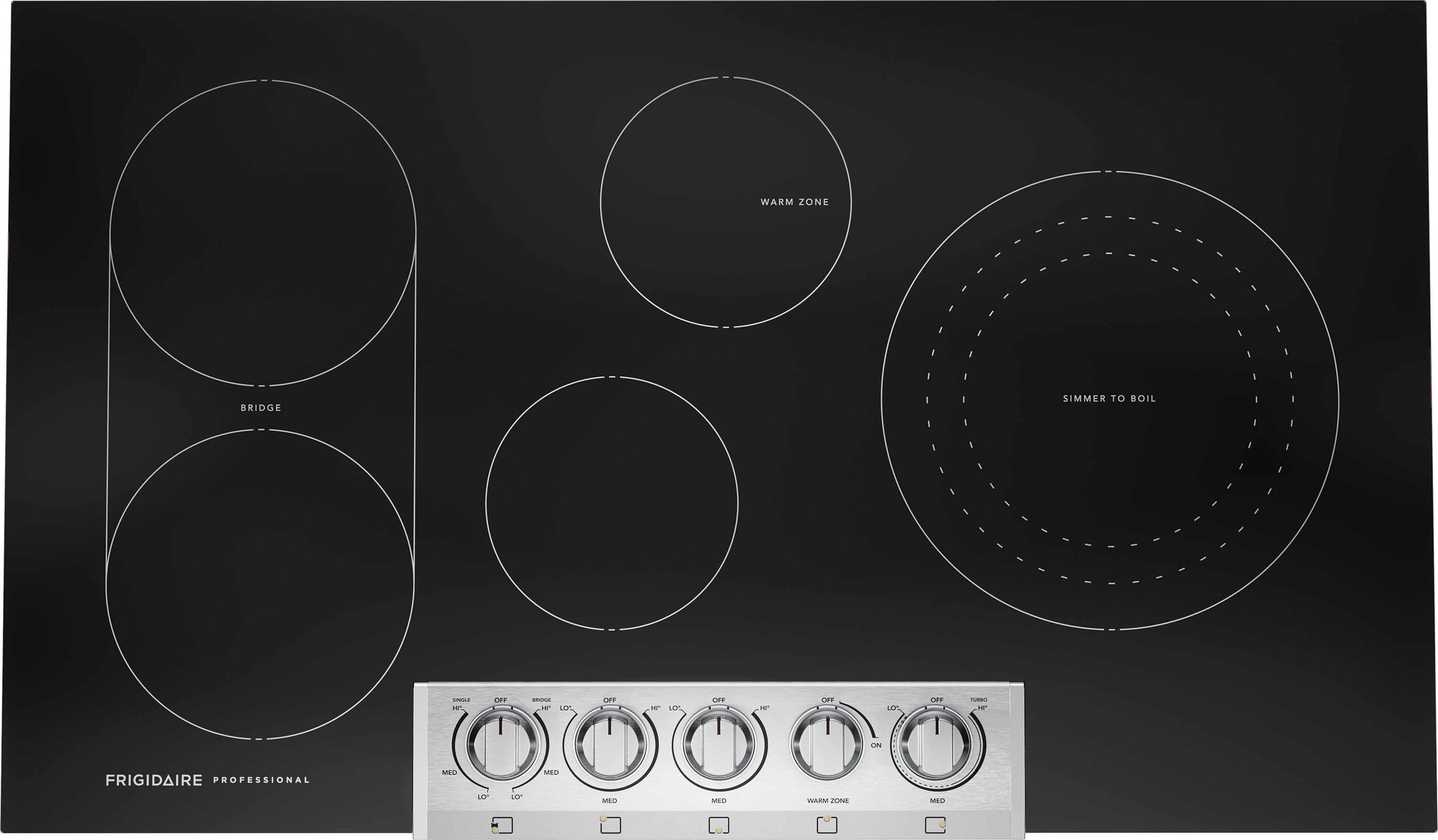 Frigidaire Professional 36-in 5 burners Smooth Surface (Radiant) Stainless steel Electric Cooktop with Bridge Element